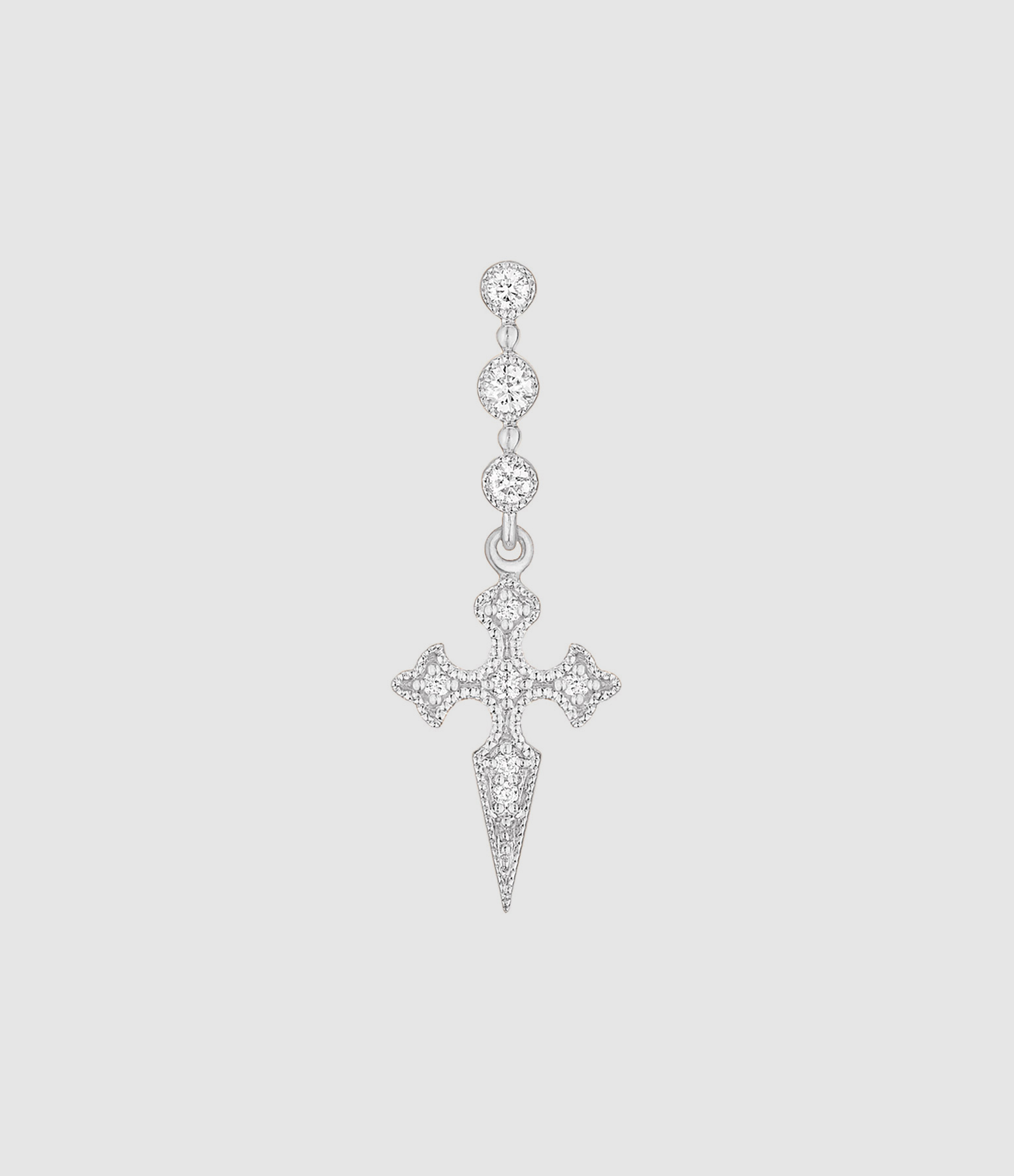 Boucle d'oreille Barrette Blood Diamonds Or Blanc (vendue à l'unité)