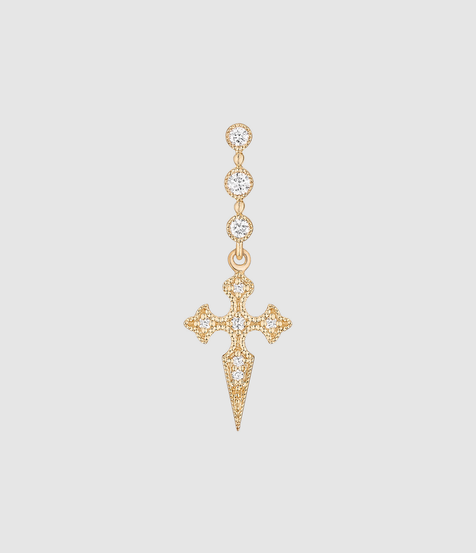 Boucle d'oreille Barrette Blood Diamonds Or Jaune (vendue à l'unité)