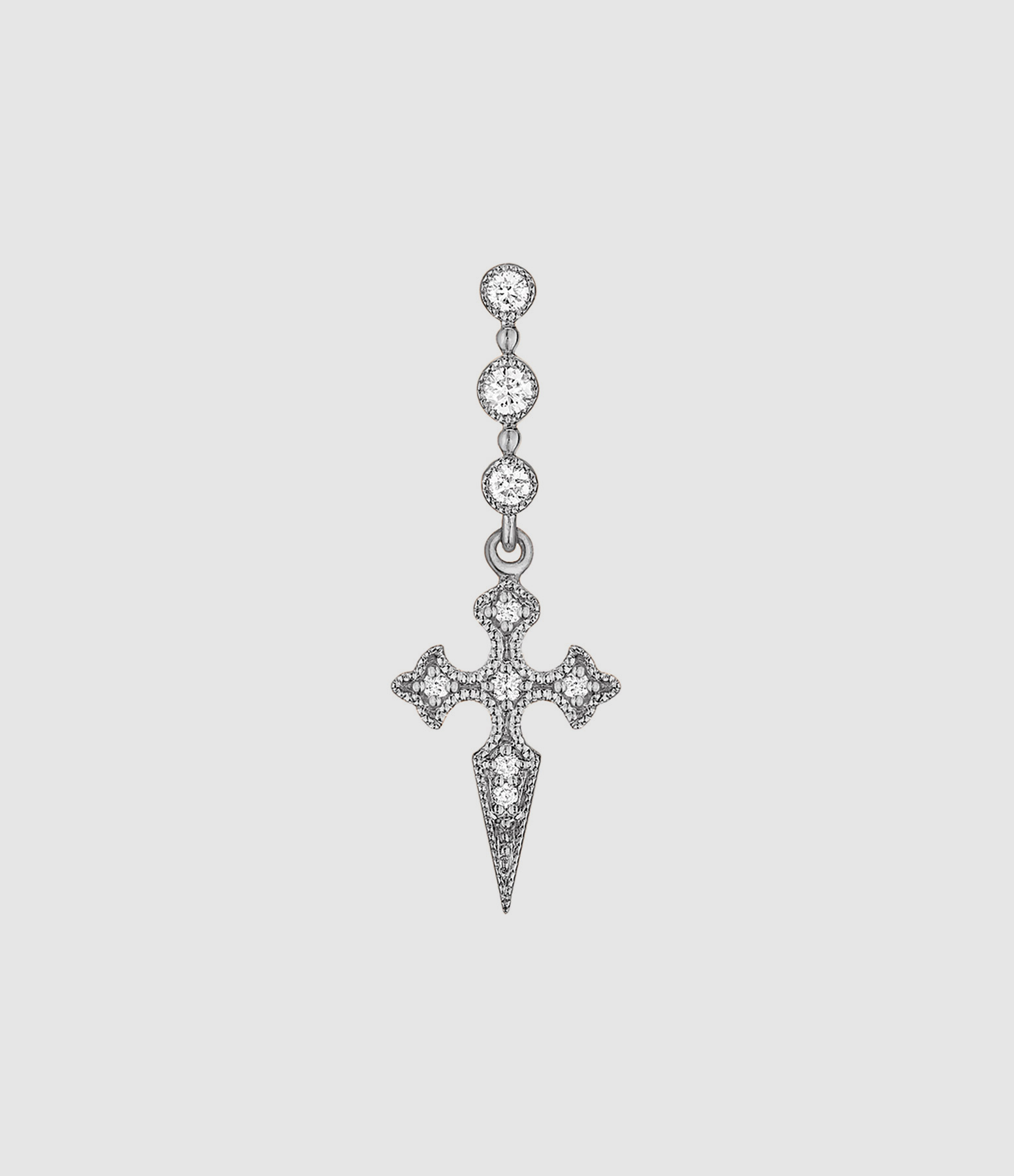Boucle d'oreille Barrette Blood Diamonds Or Noir (vendue à l'unité)