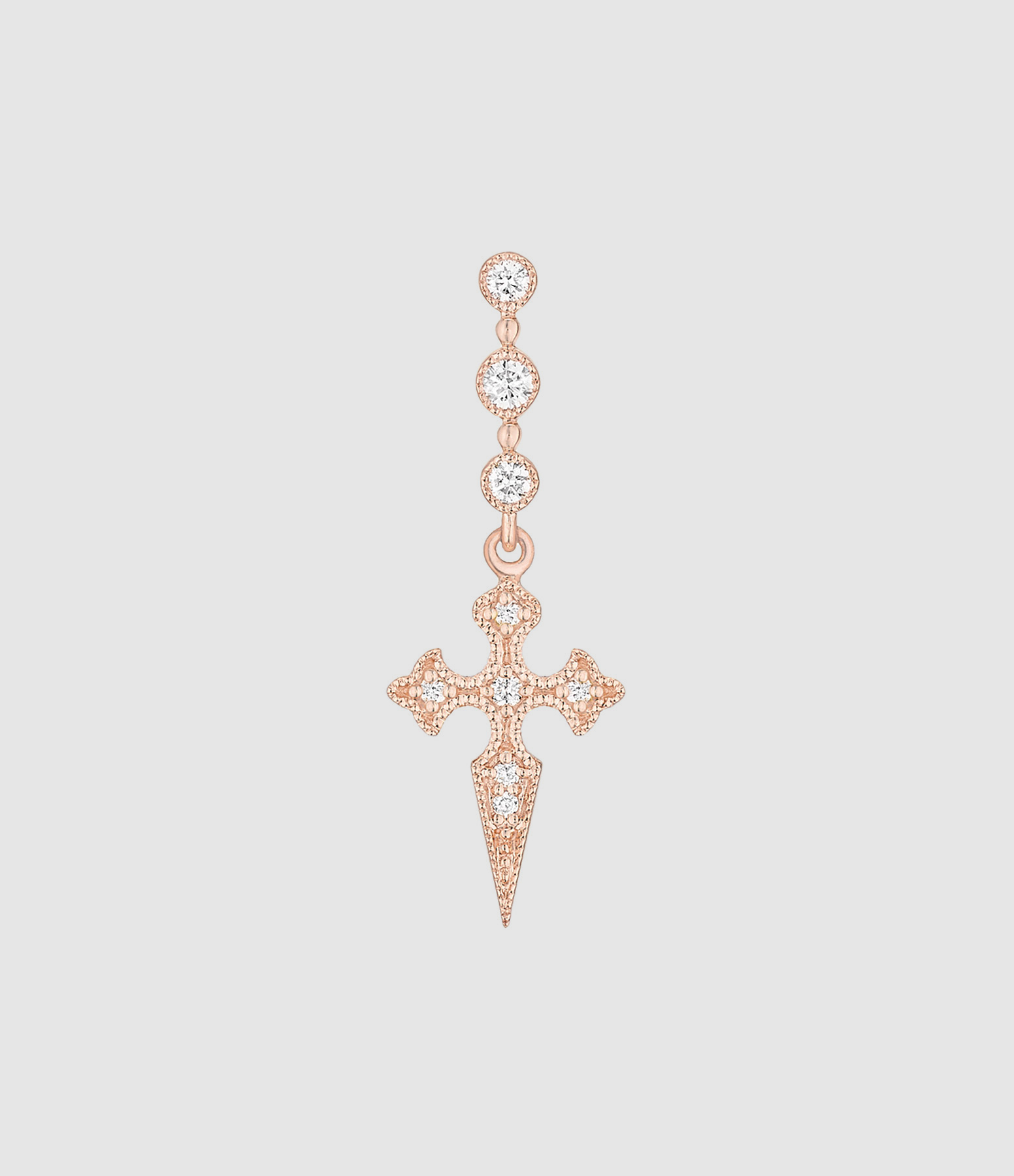 Boucle d'oreille Barrette Blood Diamonds Or Rose (vendue à l'unité)