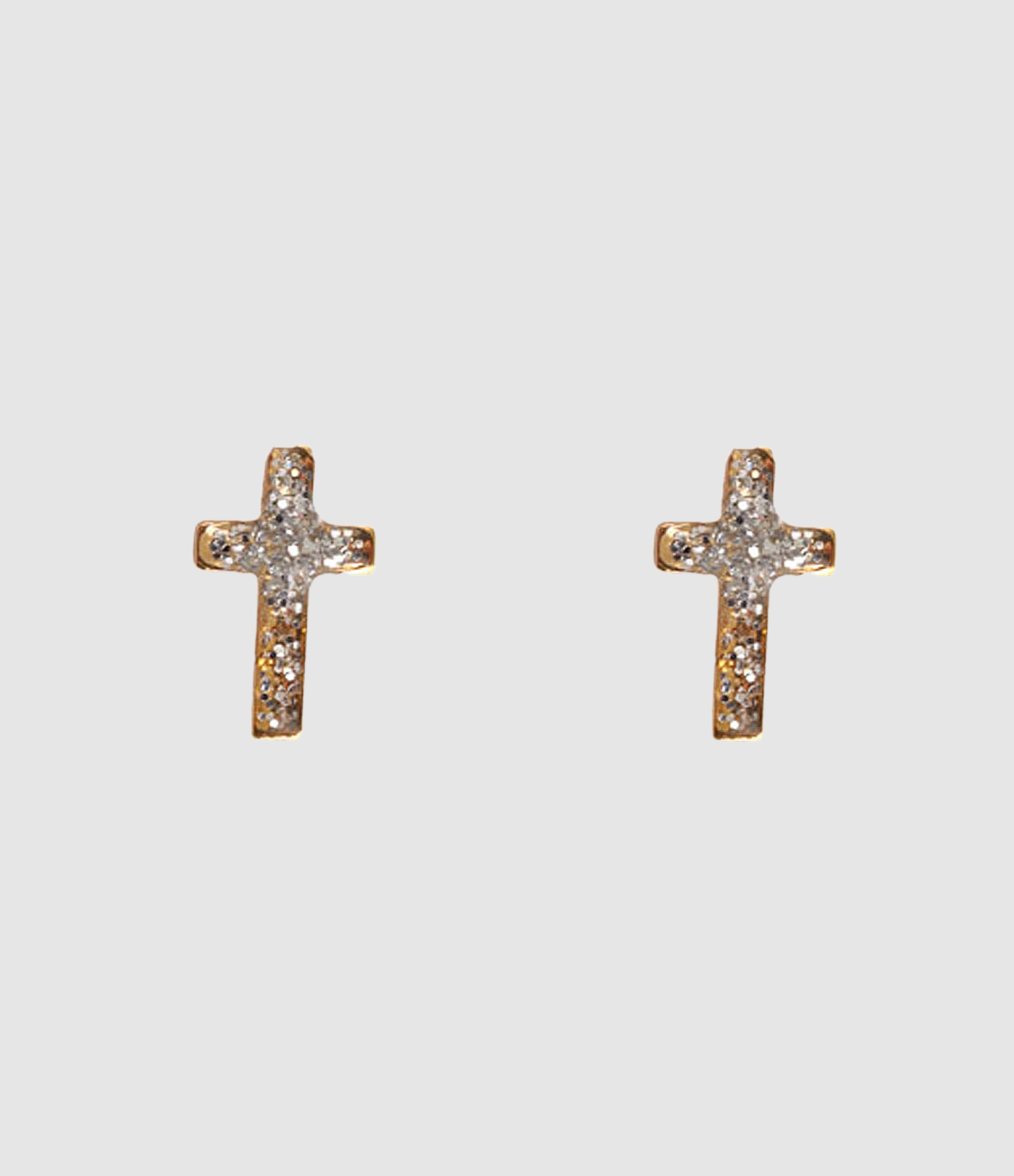 Boucles d'oreilles Croix Argent Doré