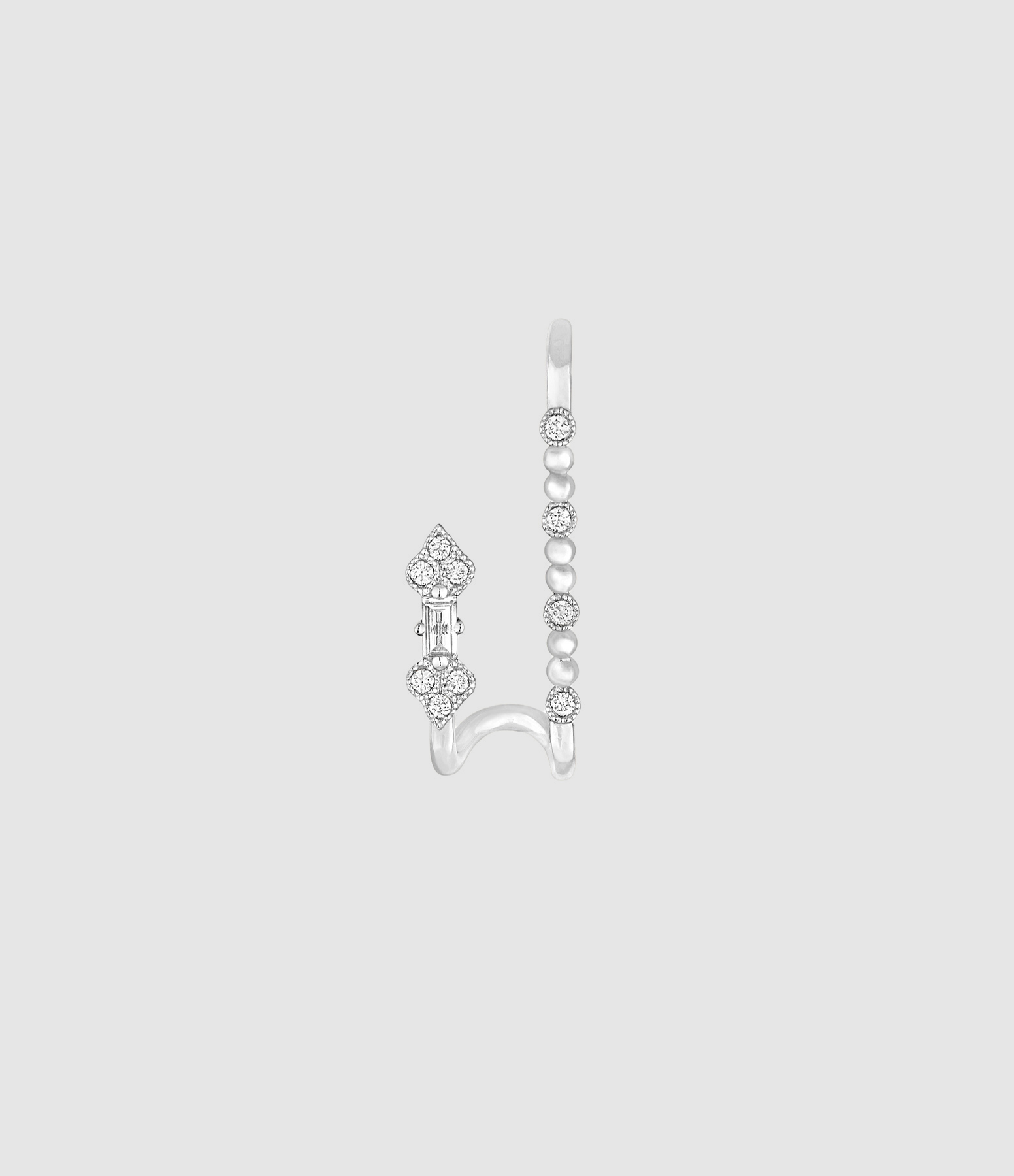 Boucle d'oreille Plein Soleil Or Blanc Diamants (vendue à l'unité)