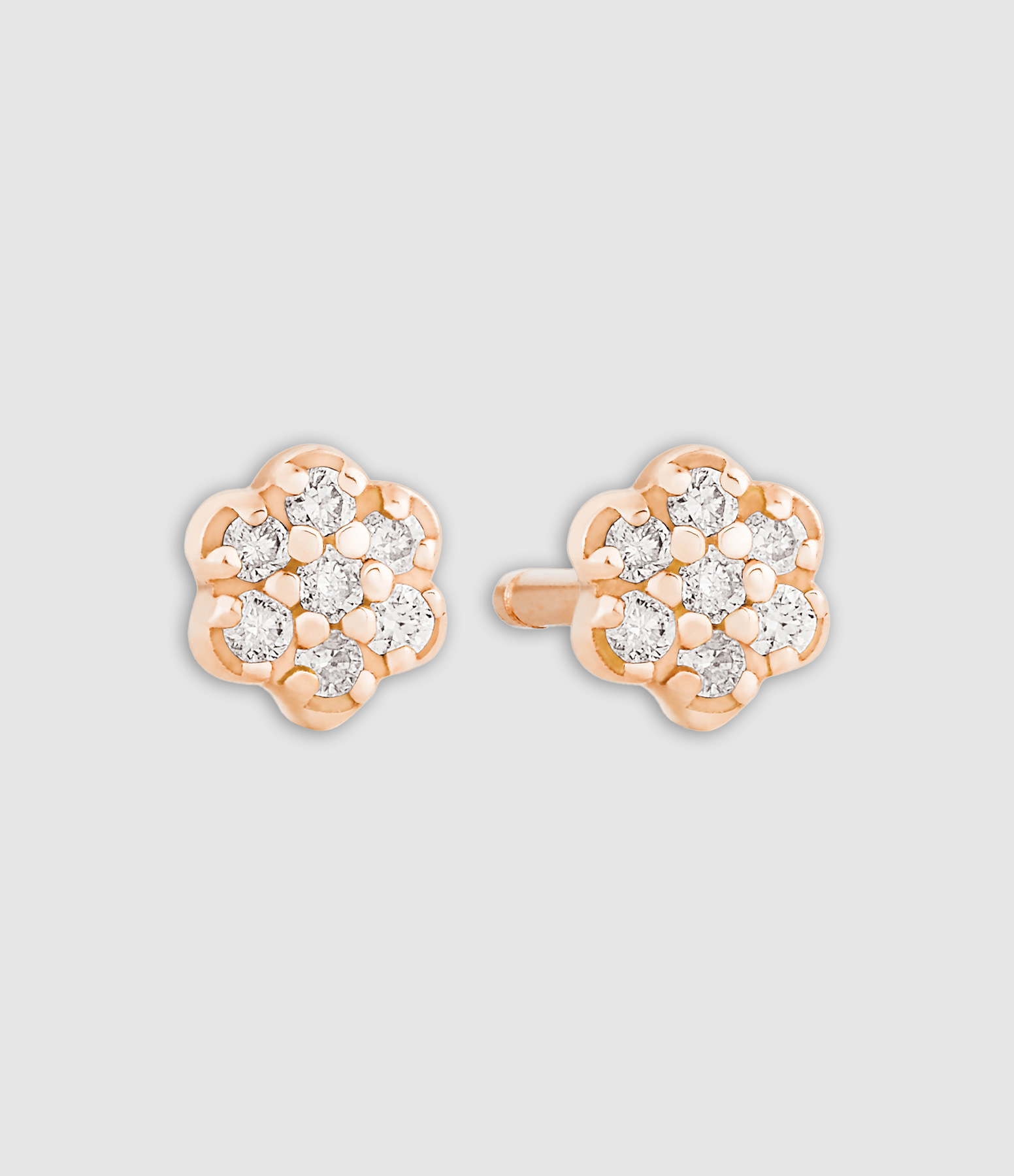 Boucles d'oreilles Lotus Mini Be Mine Or Rose Diamants