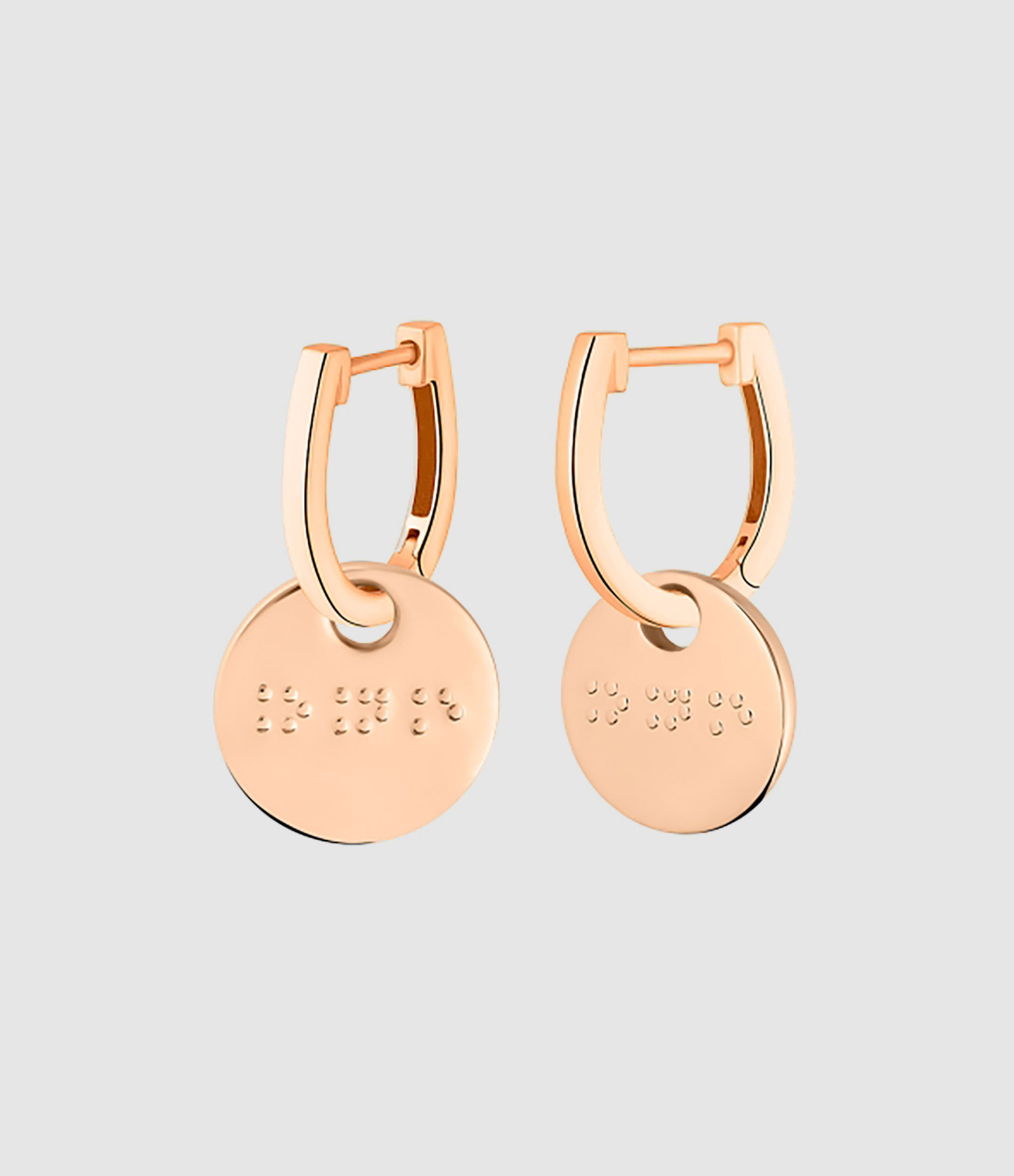 Boucles d'oreilles Braille Or Rose