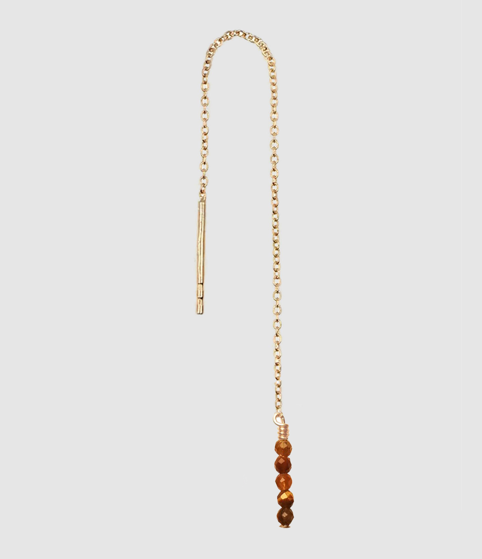 Boucle d'oreille Chaîne Courte Rang Œil de Tigre (vendue à l'unité)