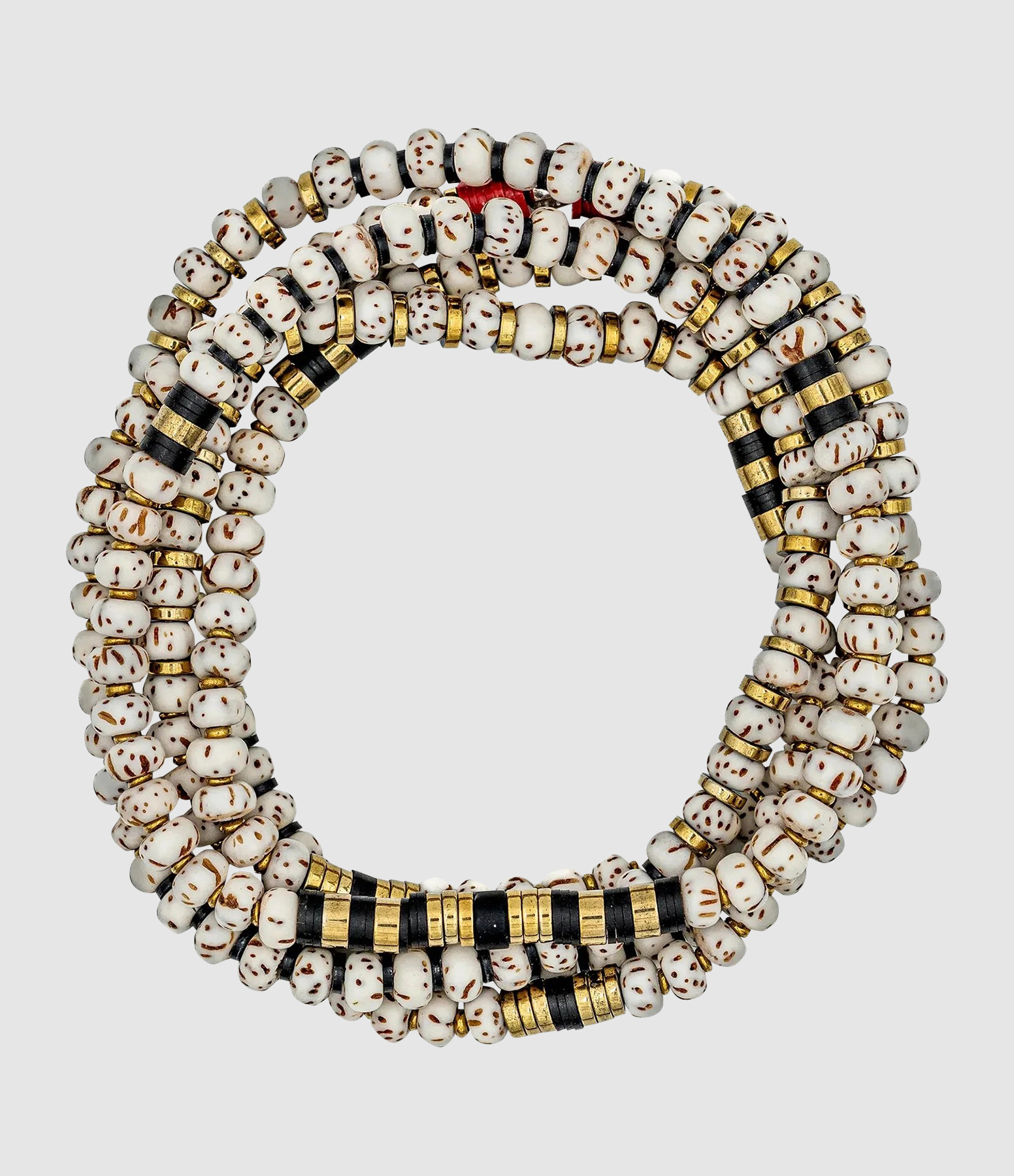 Collier Et Bracelet 5 Tours Bodhi Vanille 85 cm