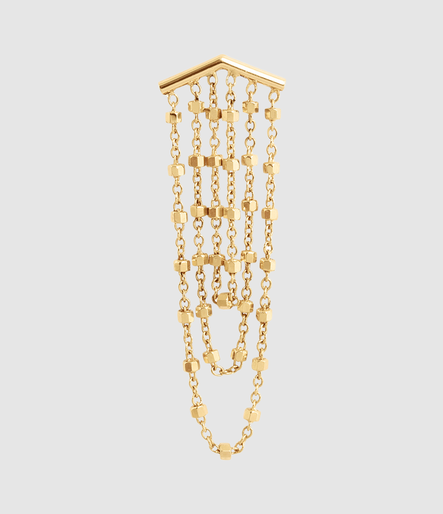 Boucle d'oreille Diamantée 3 Chaînes Or Jaune (vendue à l'unité)