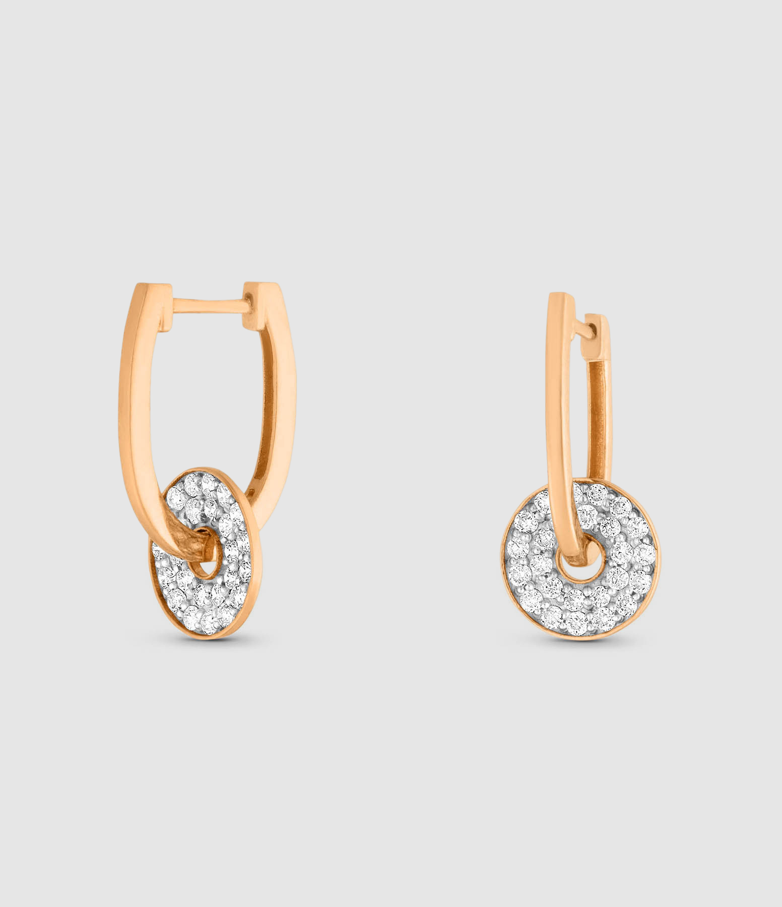 Boucles d'oreilles Mini Donut Diamants Or Rose