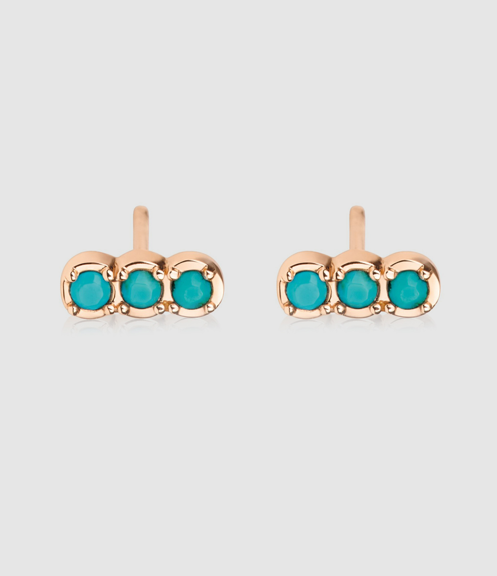 Boucles d'oreilles Fallen Sky Or Rose Turquoise