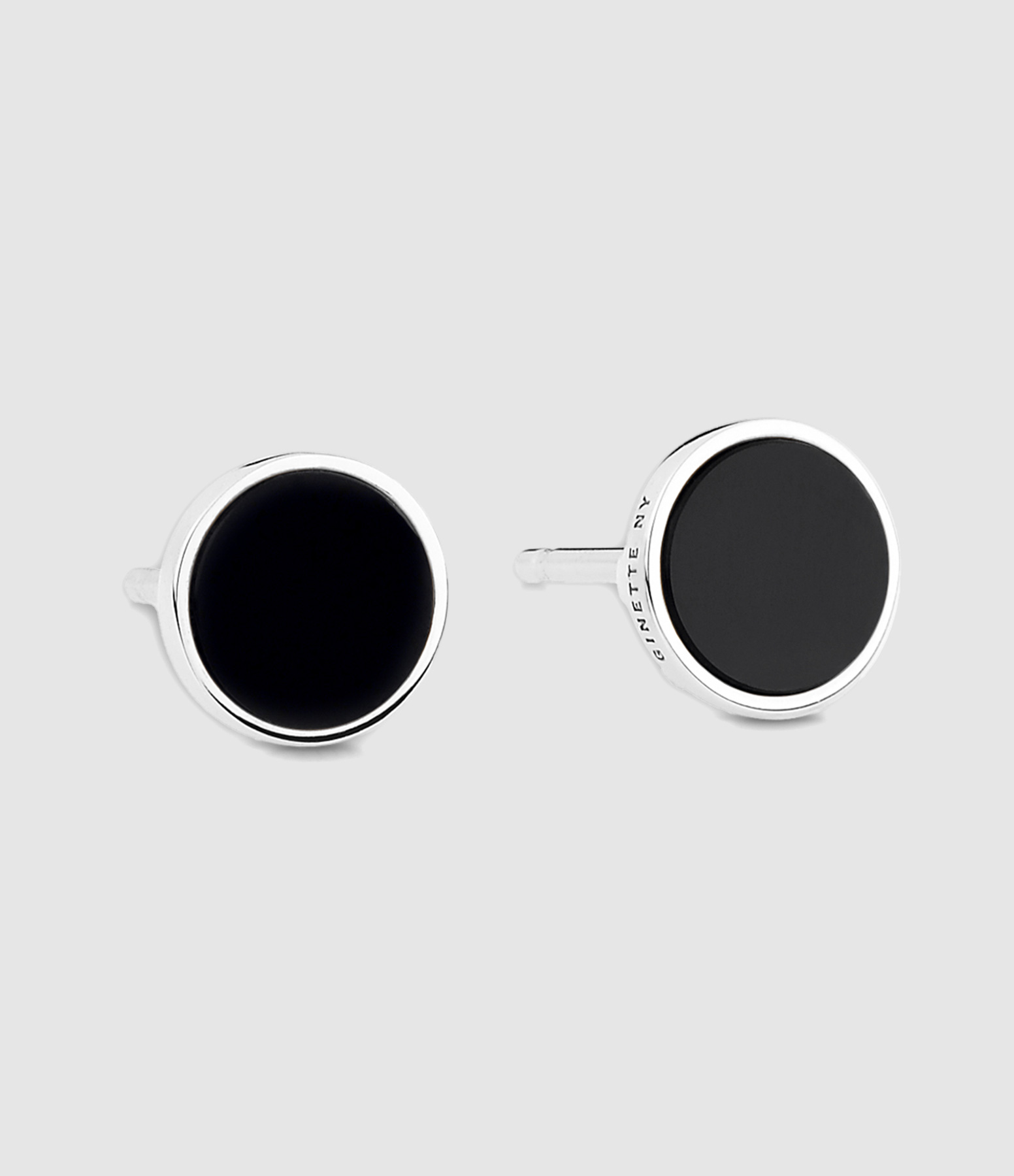 Boucles d'oreilles Ever Disc Onyx Or Blanc