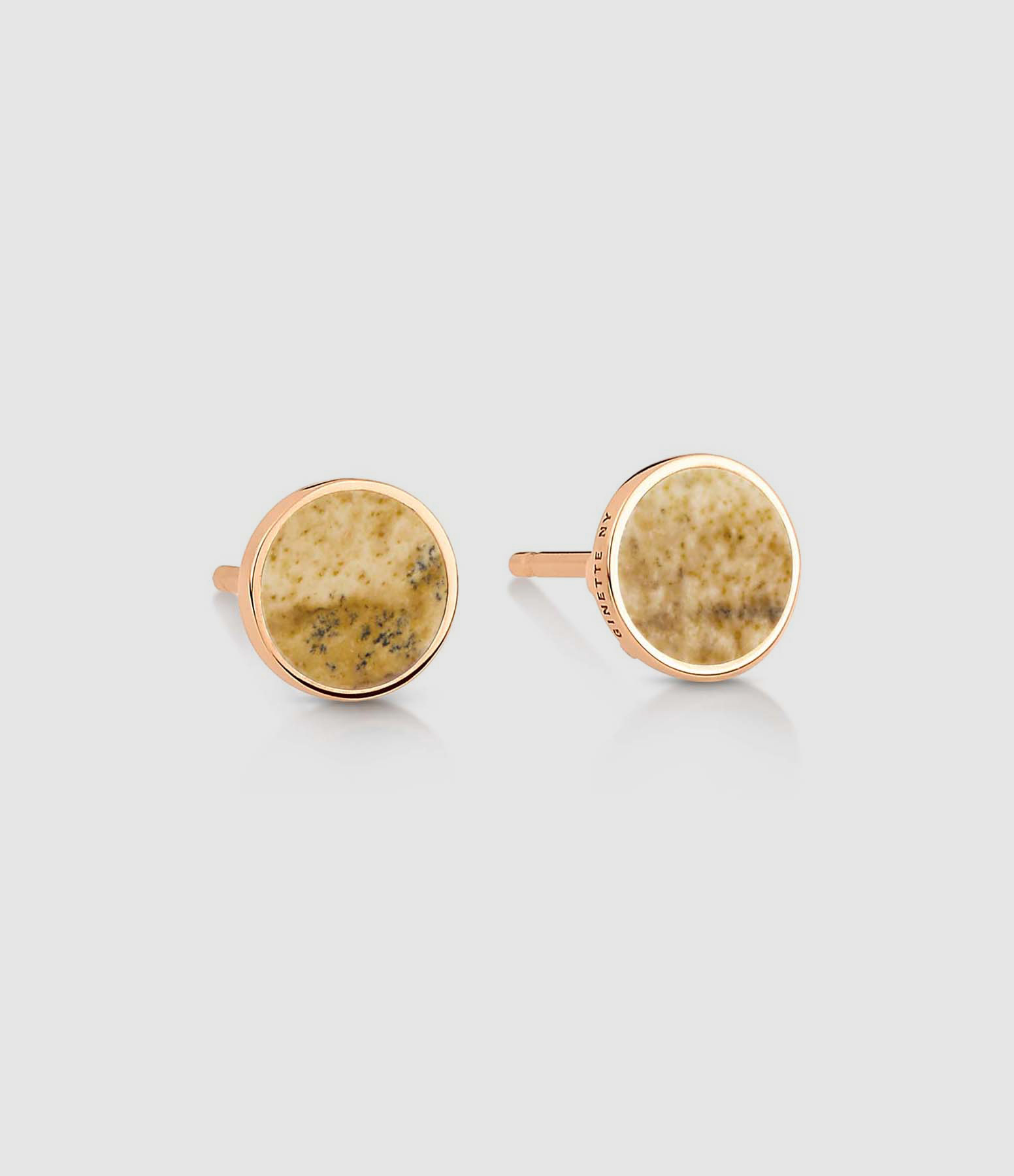 Boucles d'oreilles Ever Disc Jaspe Or Rose