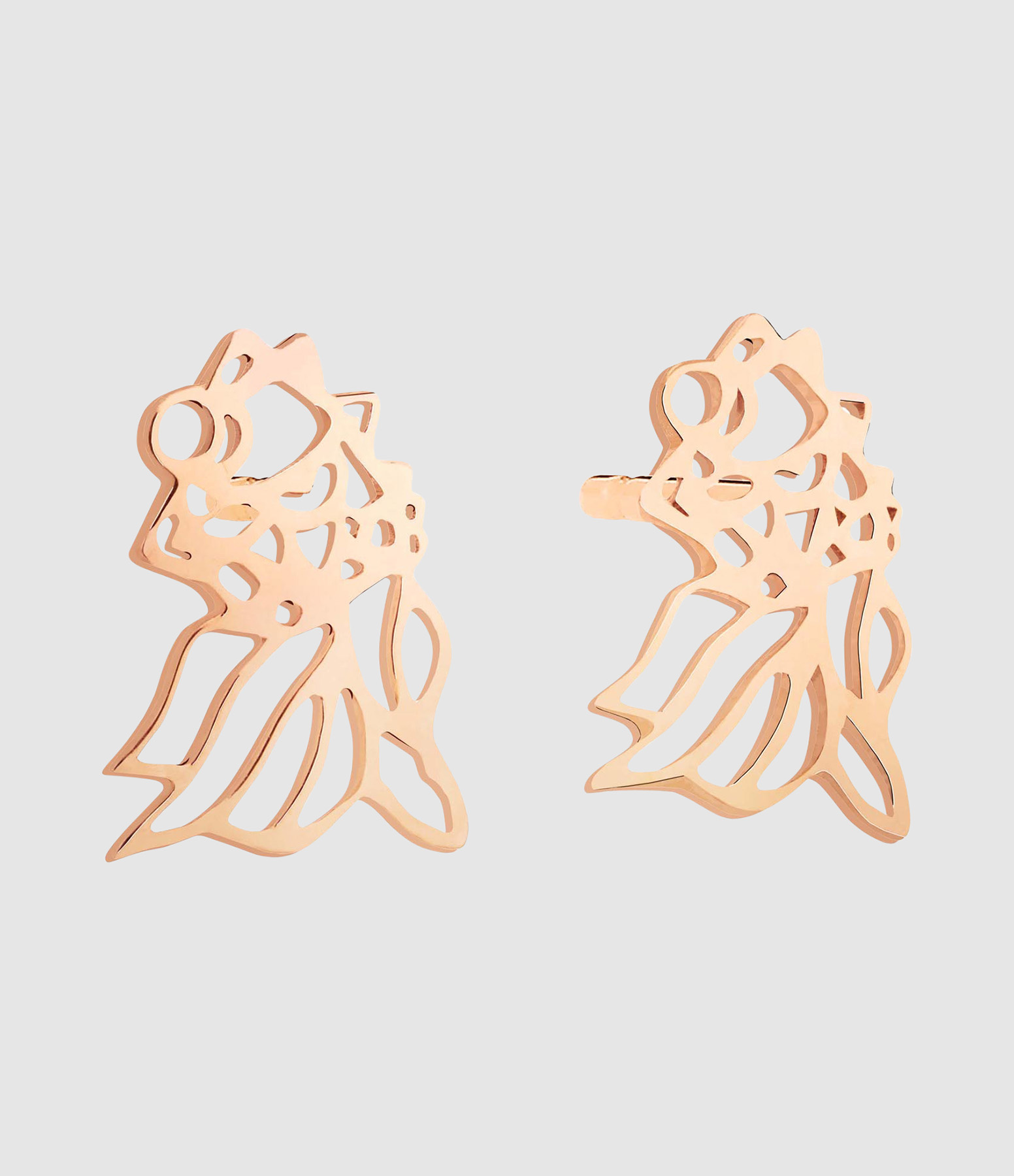 Boucles d'Oreilles Puces Goldfish Or Rose
