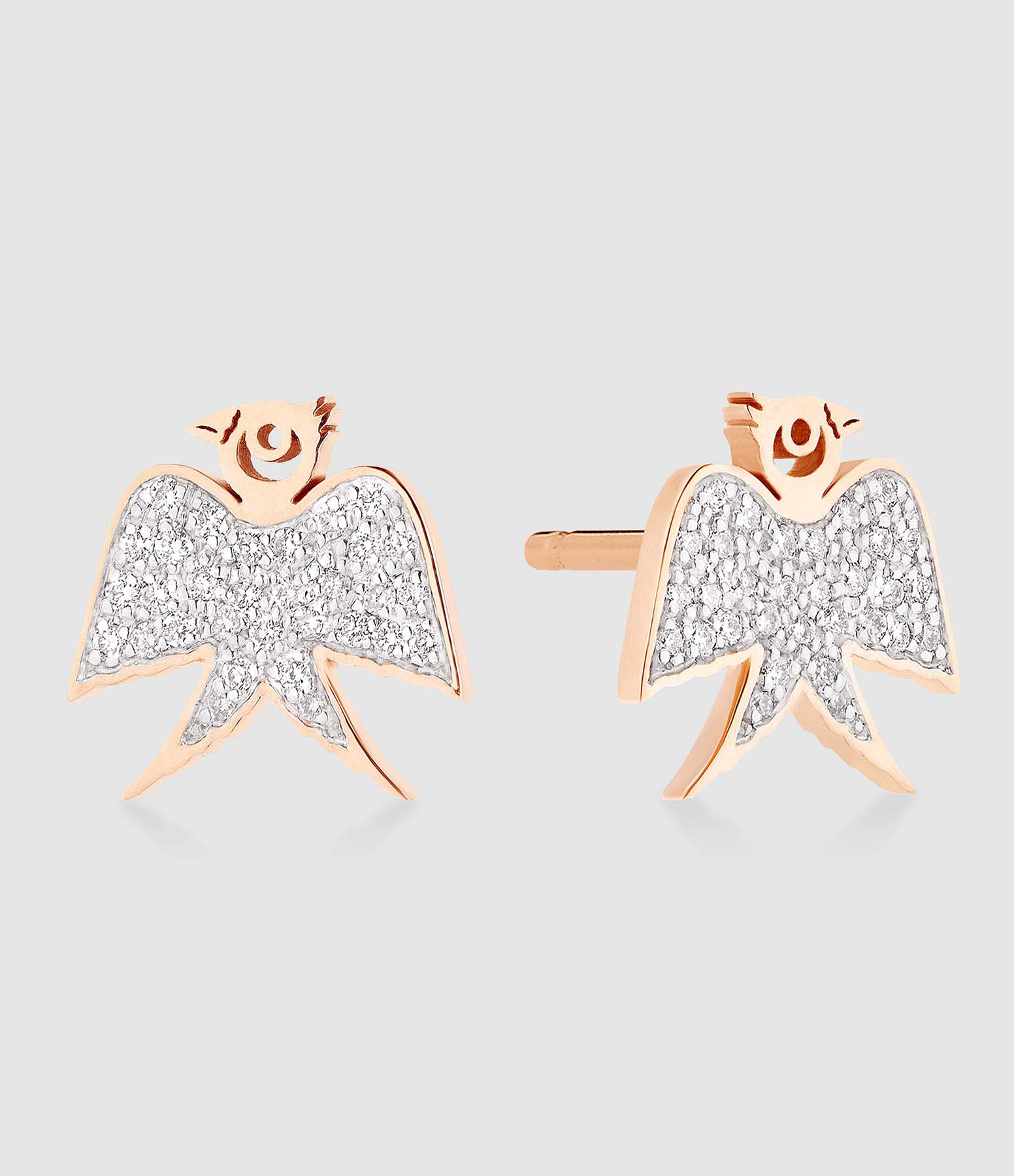 Boucles d'oreilles Georgia Puces Diamants Or Rose