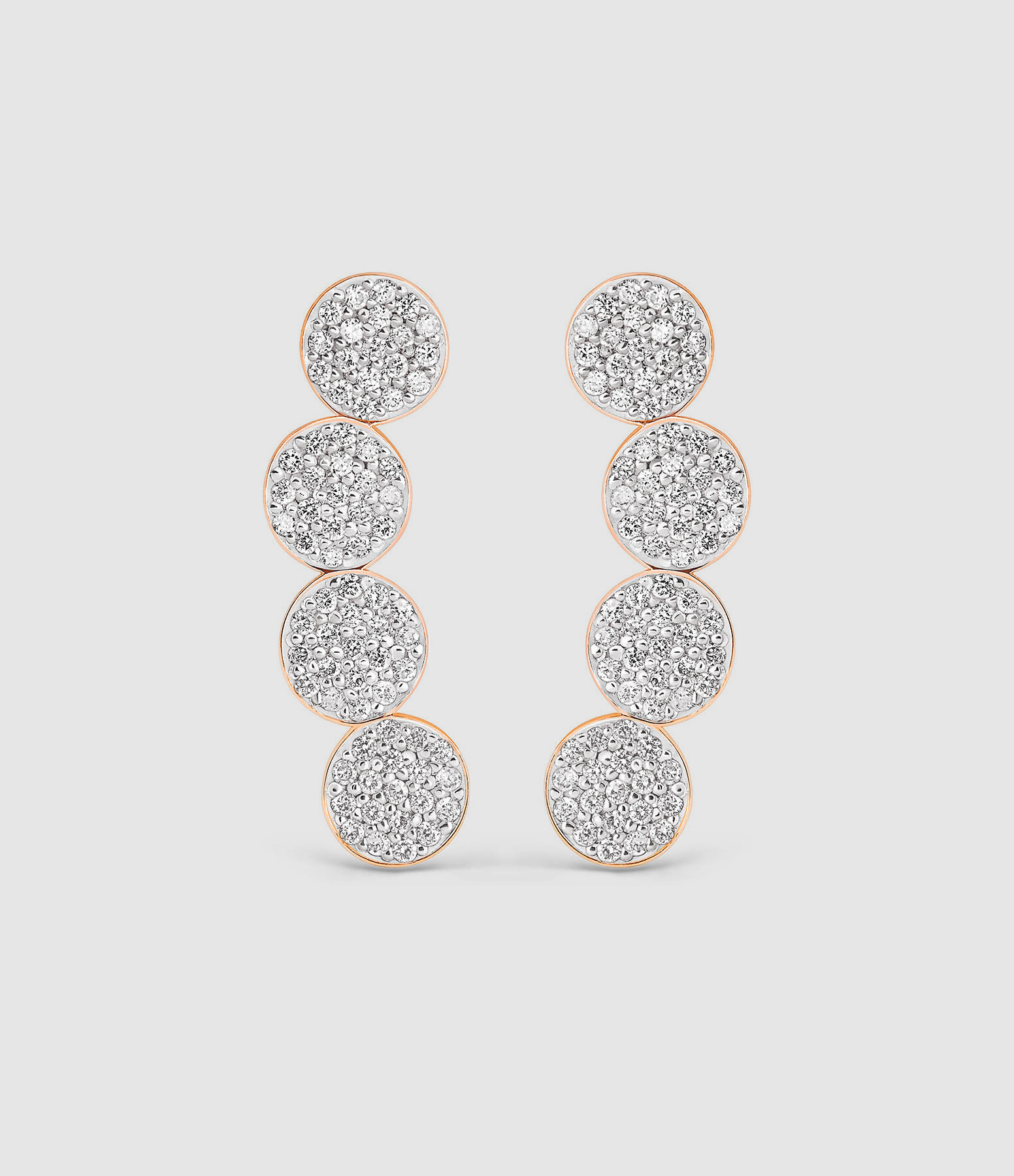 Boucles d'oreilles Mini Ever Barrette Diamants Or Rose