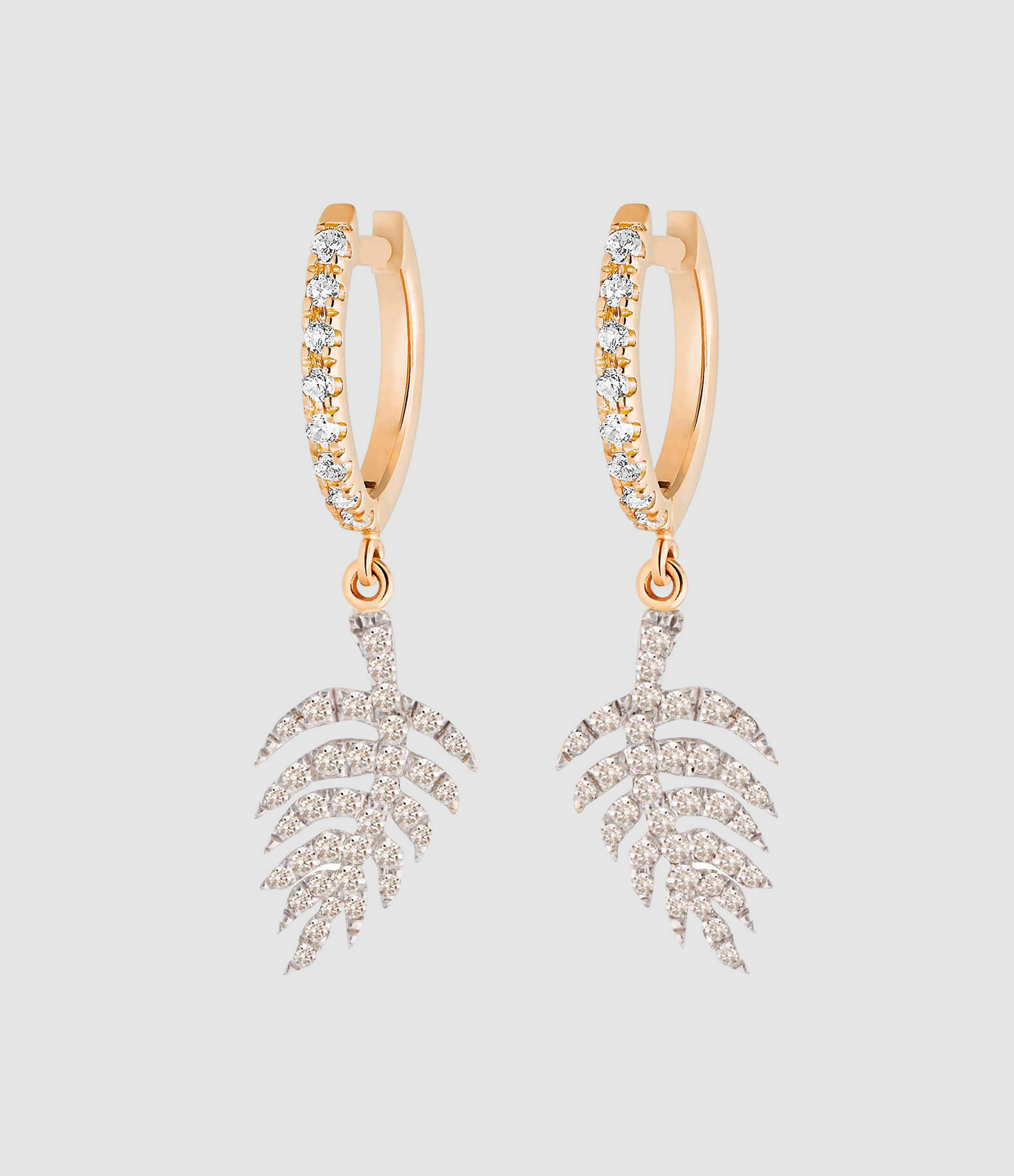 Créoles Palms Diamants Or Rose