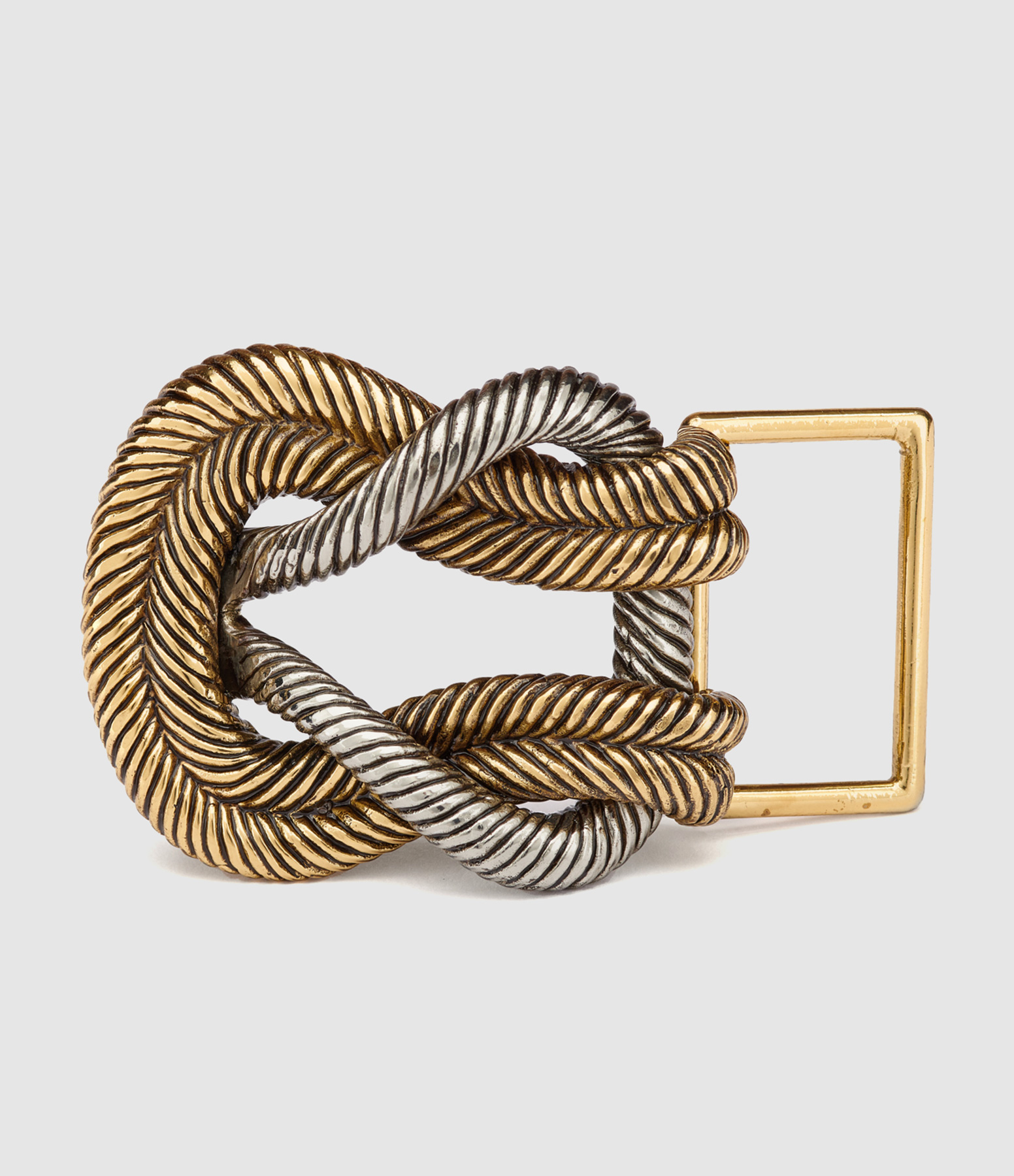Boucle de Ceinture Nœud Or et Argent