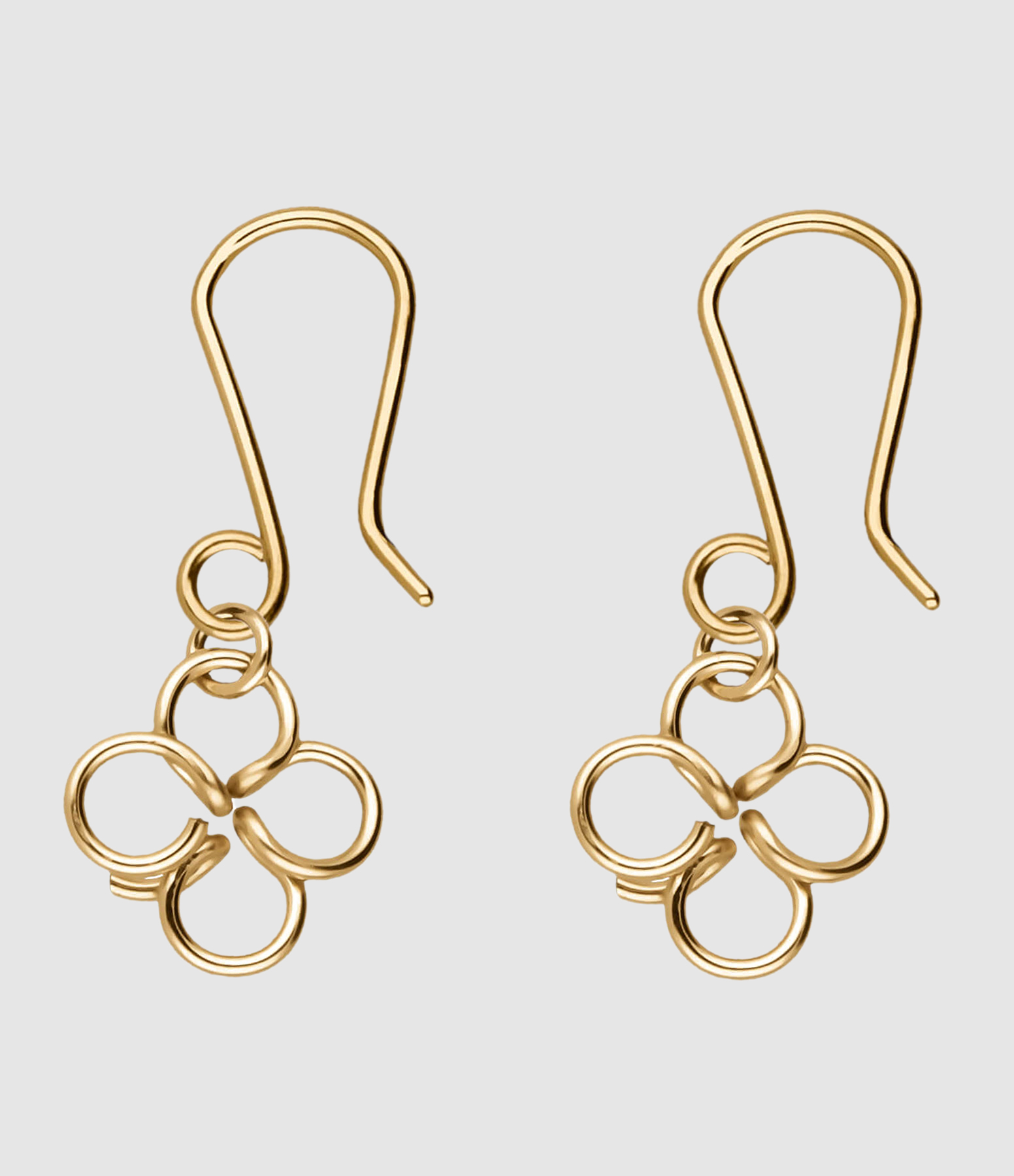 Boucles d'oreilles Dormeuses Trèfle Gold Filled, Collection Charms