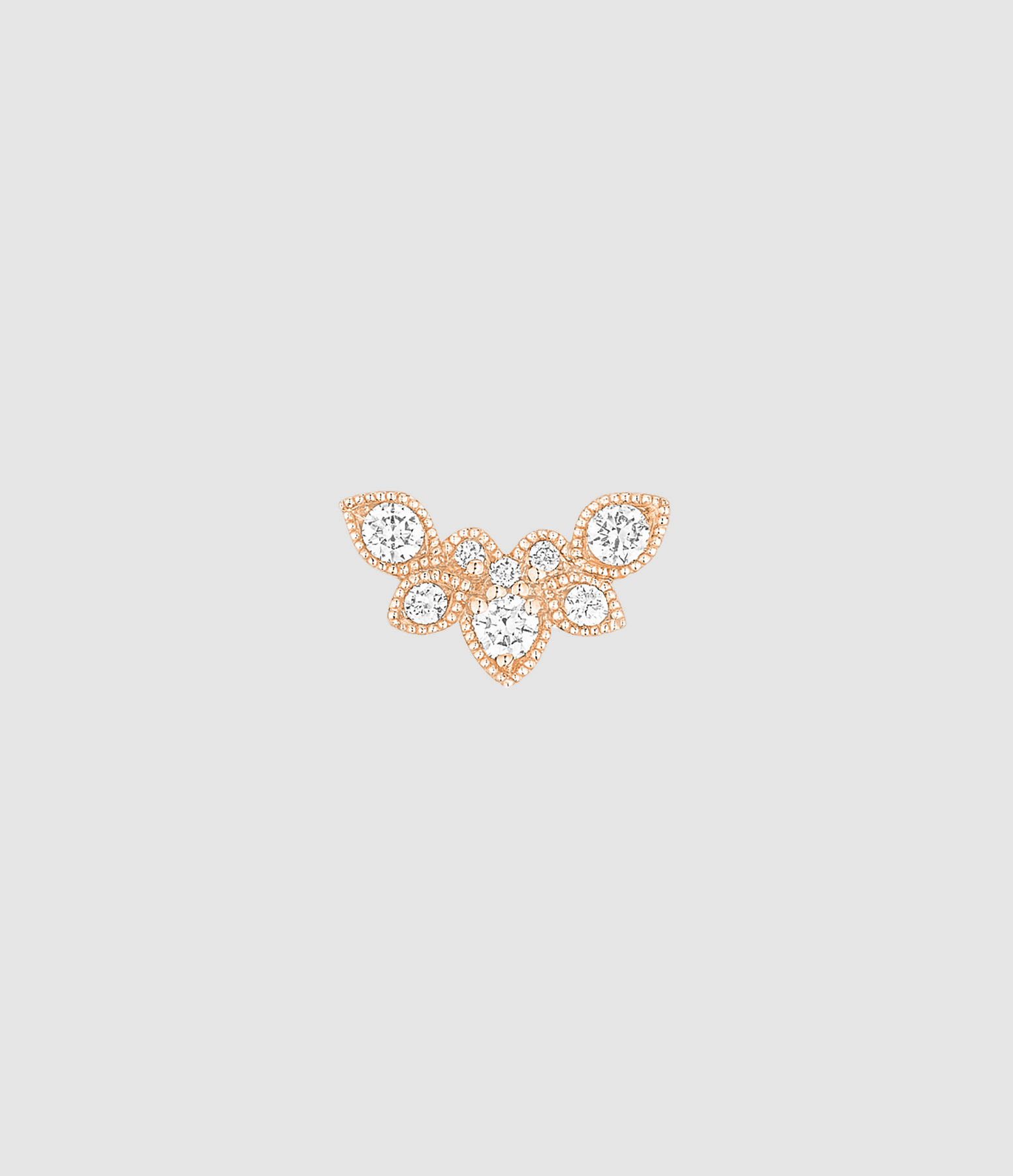 Boucle d'oreille Nude Or Rose Diamants (vendue à l'unité)