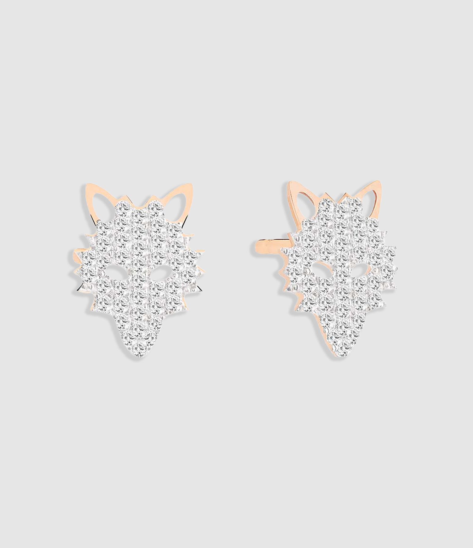 Boucles d'oreilles Wolf Or Rose Diamants