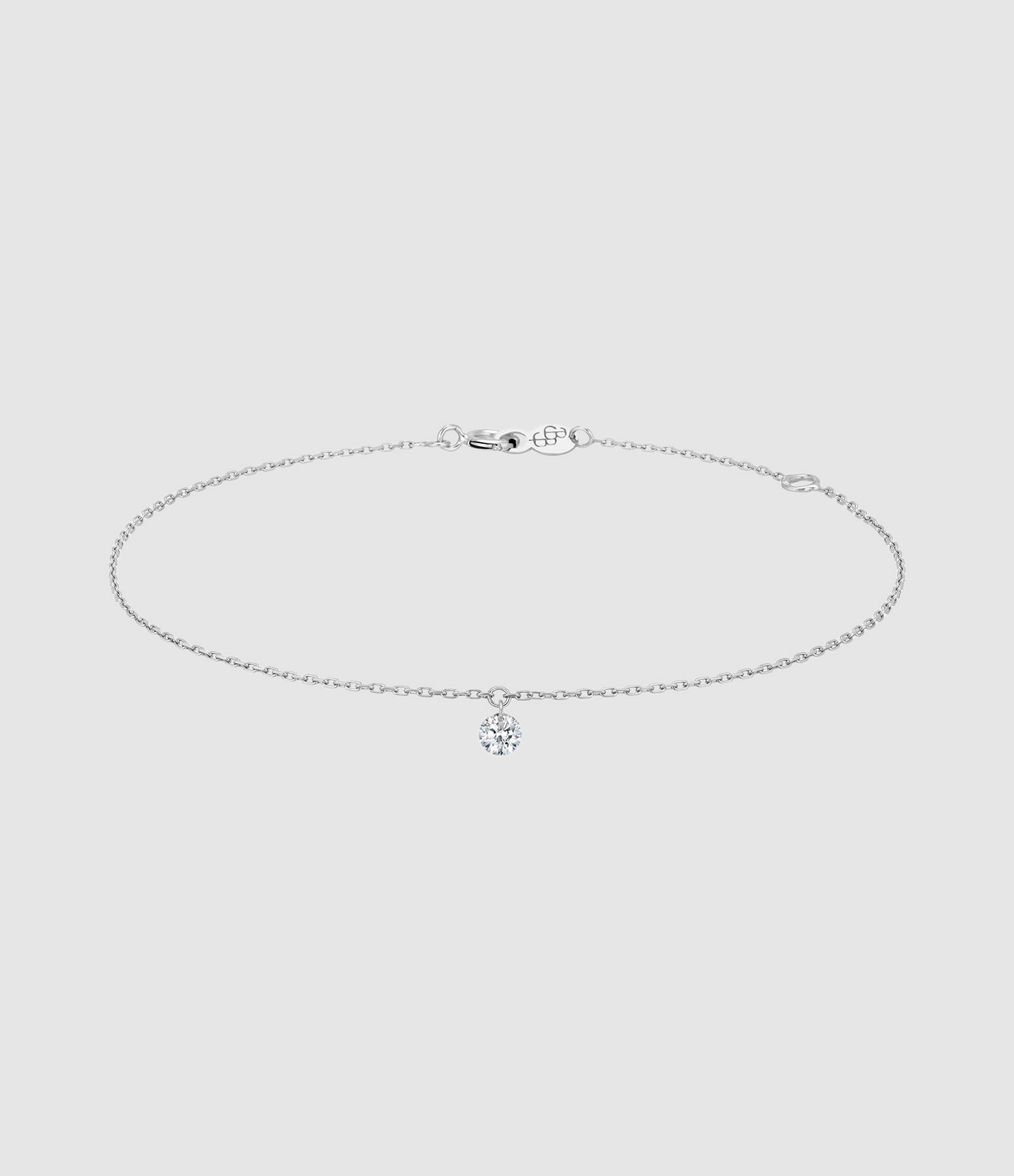 Bracelet 360° Diamant Brillant 0,10 Or Blanc