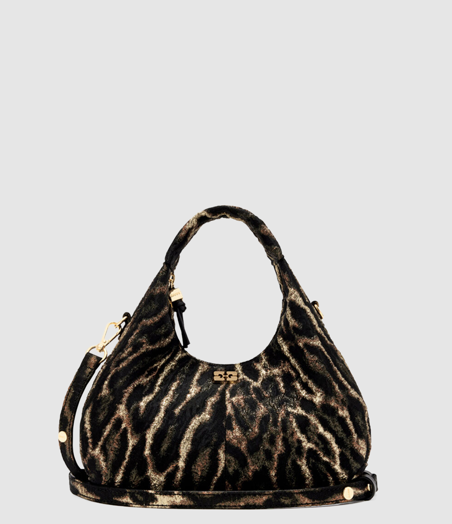 Sac Hobo Mini Metallic Cloque Antique Bronze