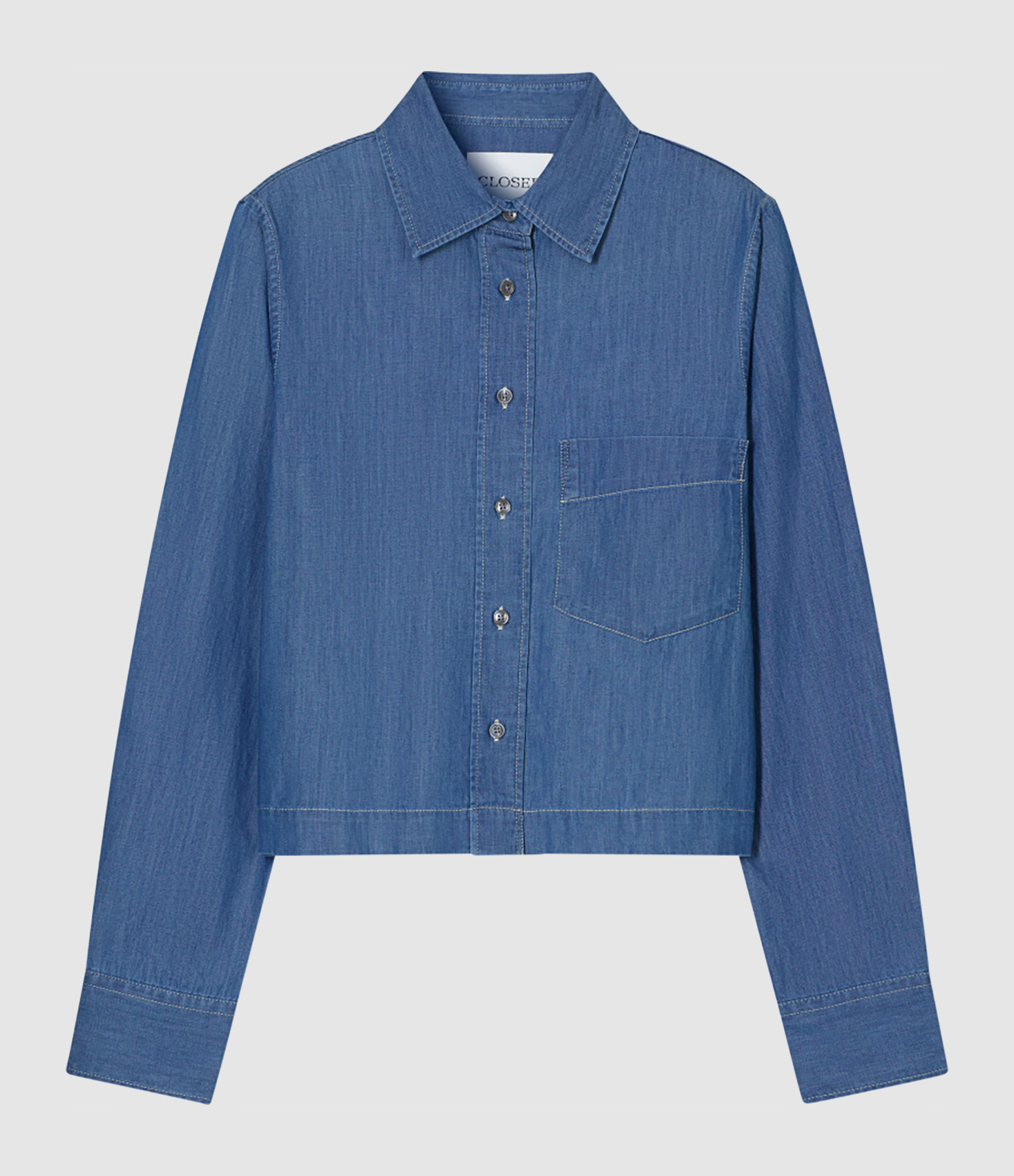 Chemise Cropped Classic Shirt Dark Blue
