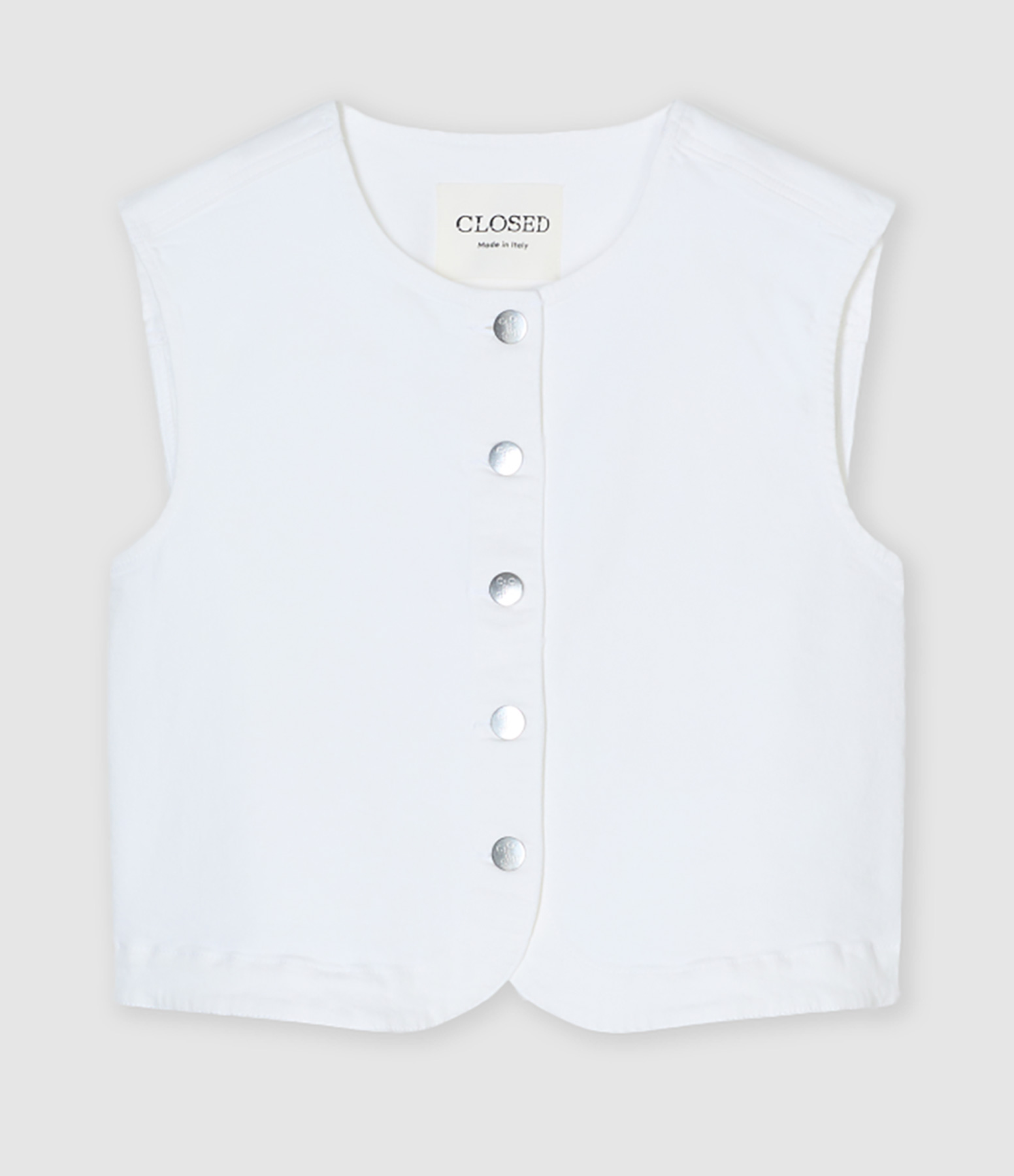 Top Denim Vest Blanc