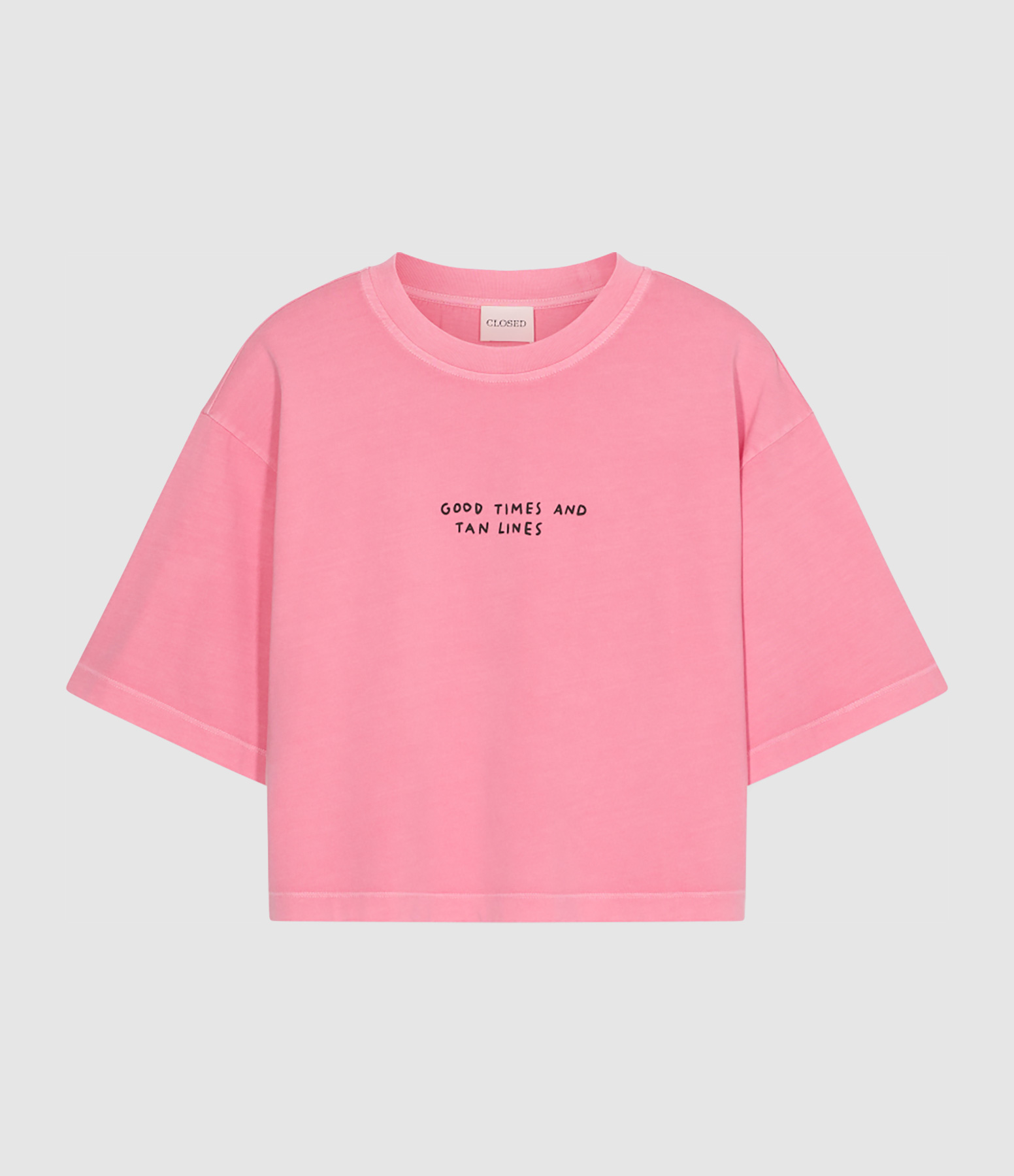 T-Shirt Cropped Boxy Peony Pink