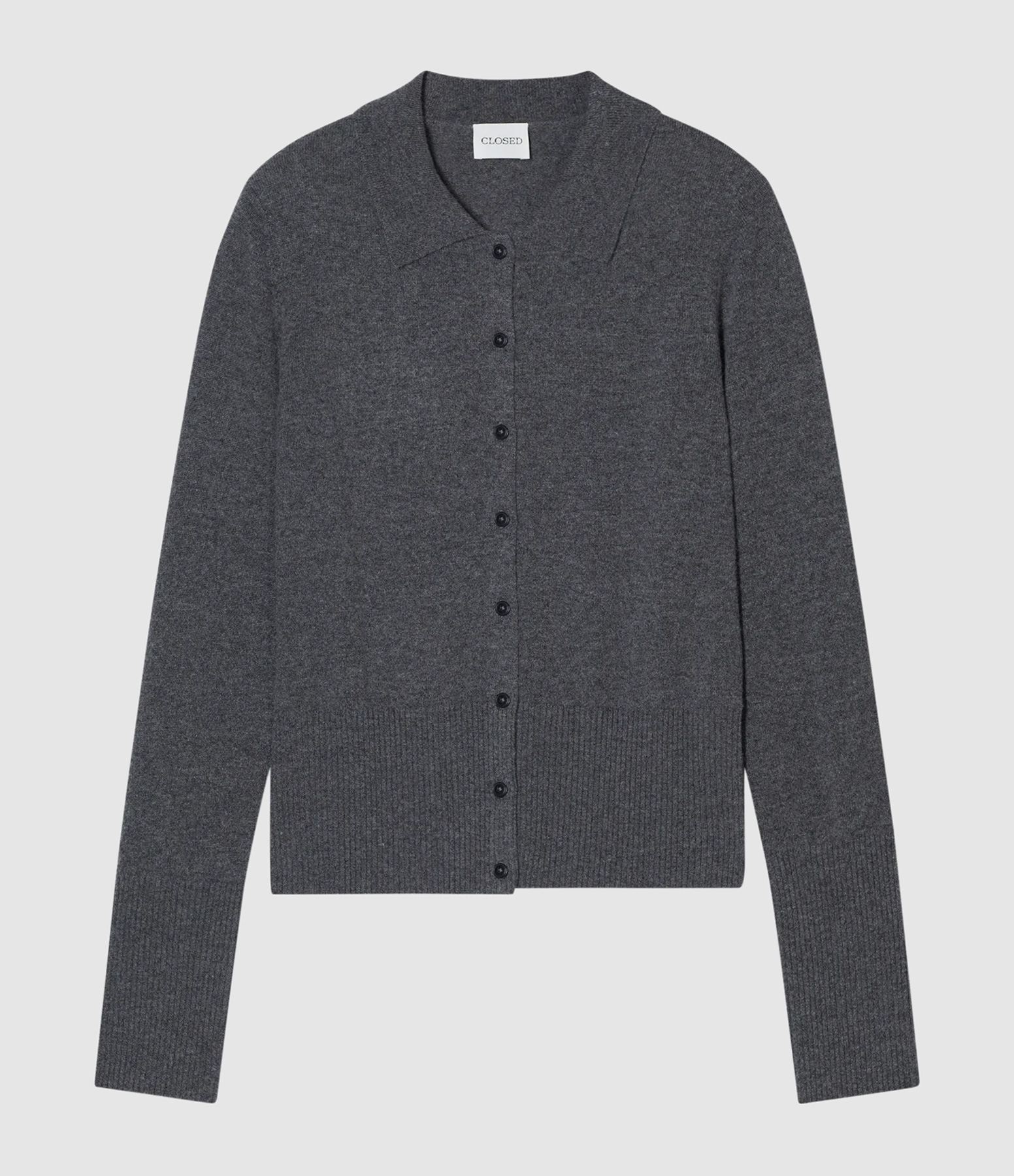 Awhanna Ls Knit Cardigan Dark Grey Melange