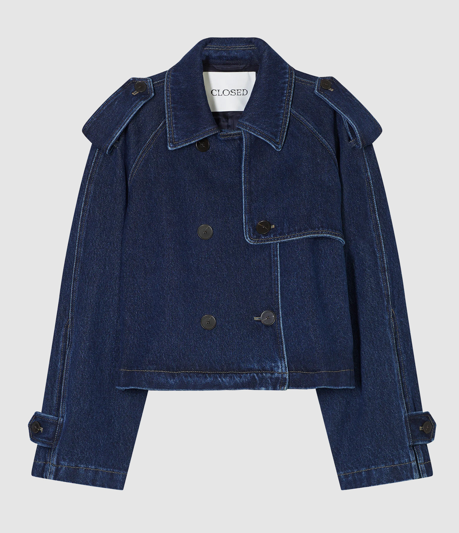 Trench Cropped Dark Blue