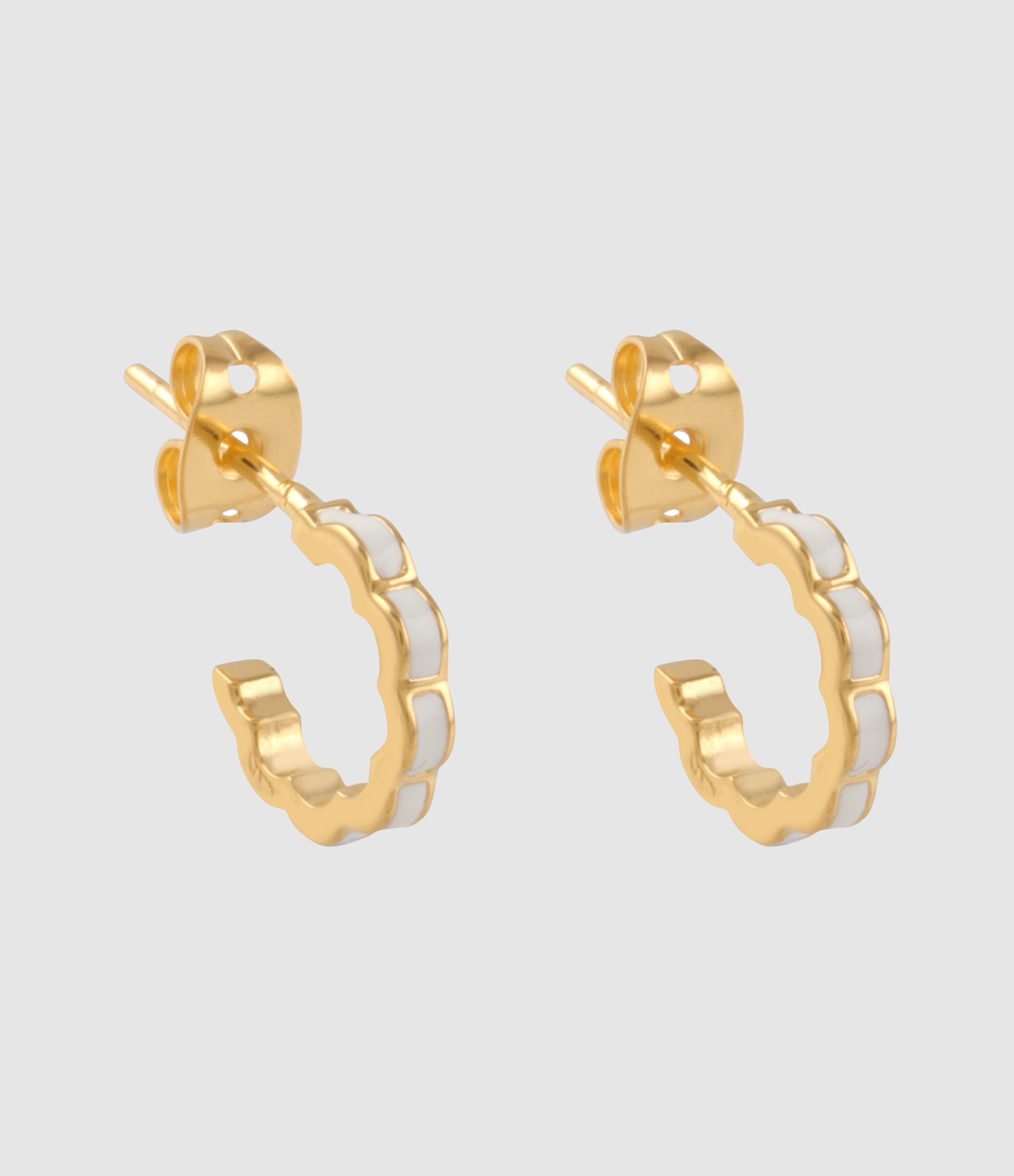 Boucles d'oreilles Flower Power Laqué Blanc
