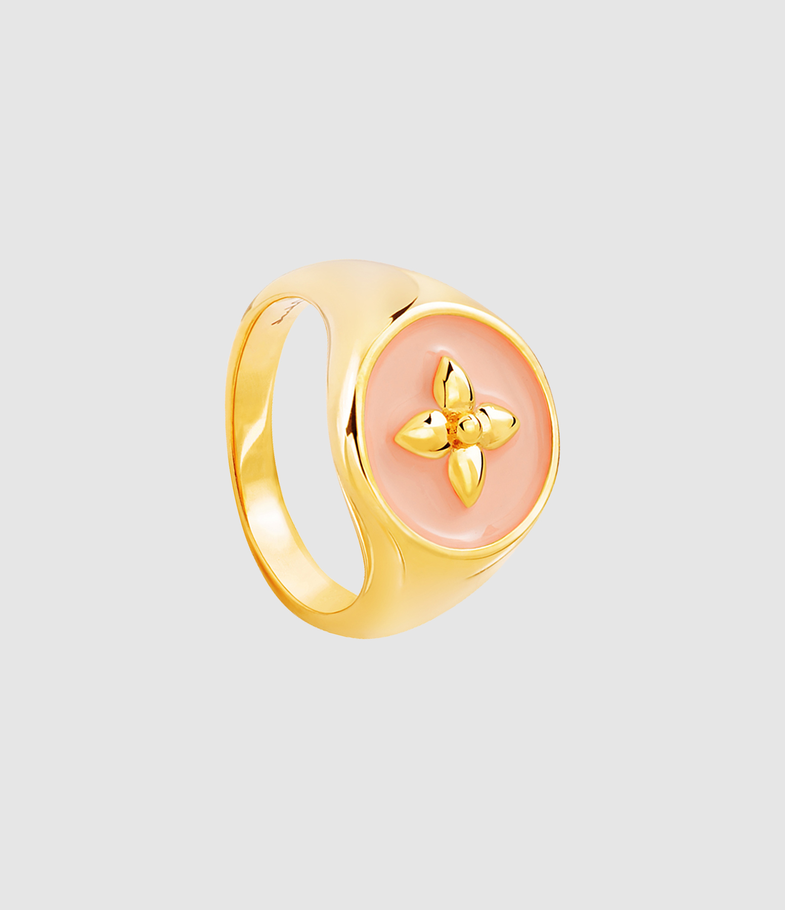 Chevalière Croisette Laiton Peau d'ange