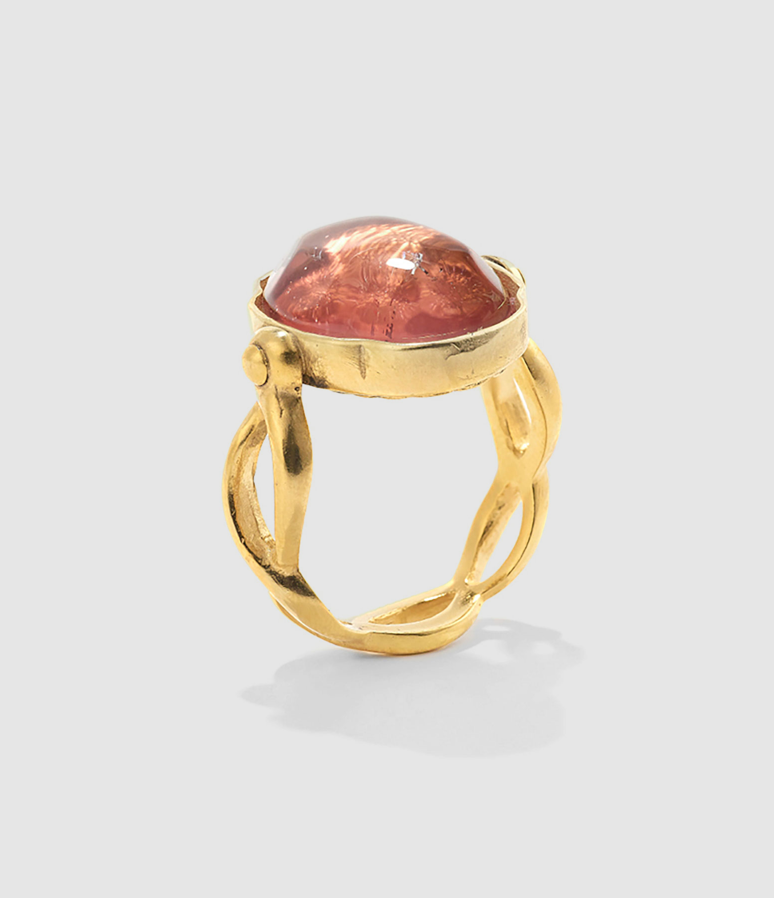 Cabochon Ovale En Rubis Naturel étoilé Rose - 6 Branches - CL03 - Parfait état