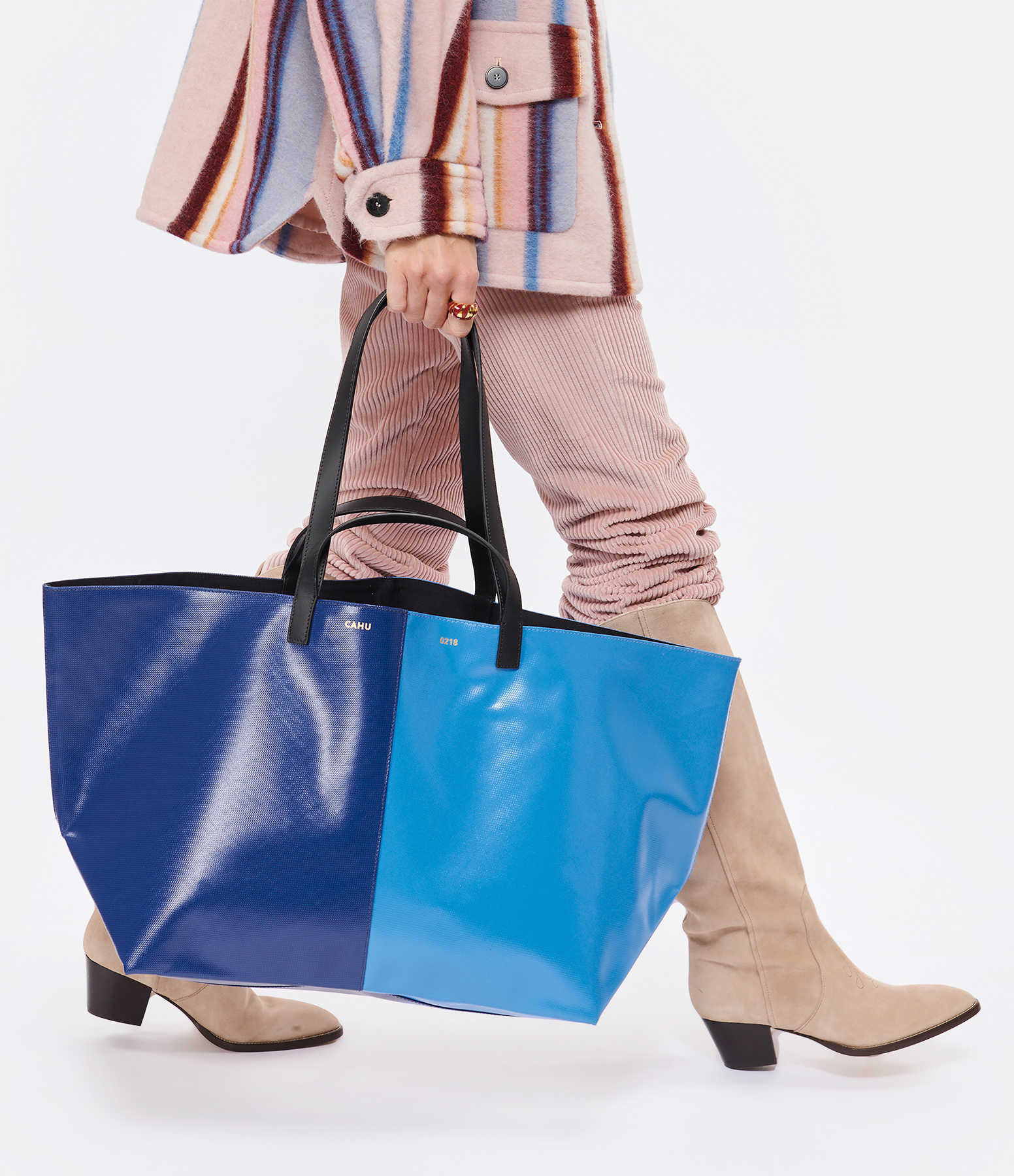 Cabas Pratique M Toile Bleu