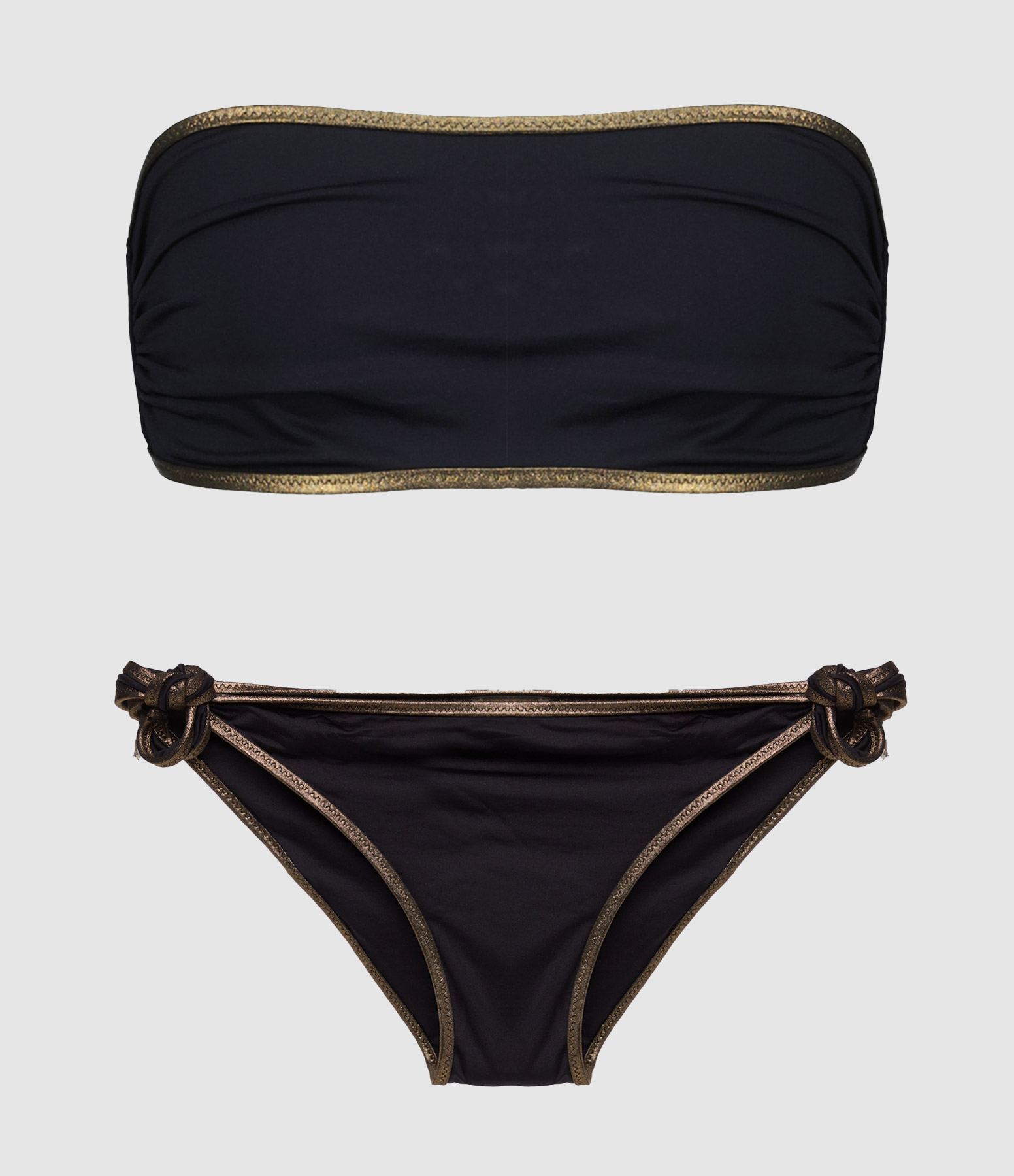 SHEIN Swim Basics Ensemble Bikini Texturé Top Bandeau & Bas Taille Haute Maillot De Bain Deux