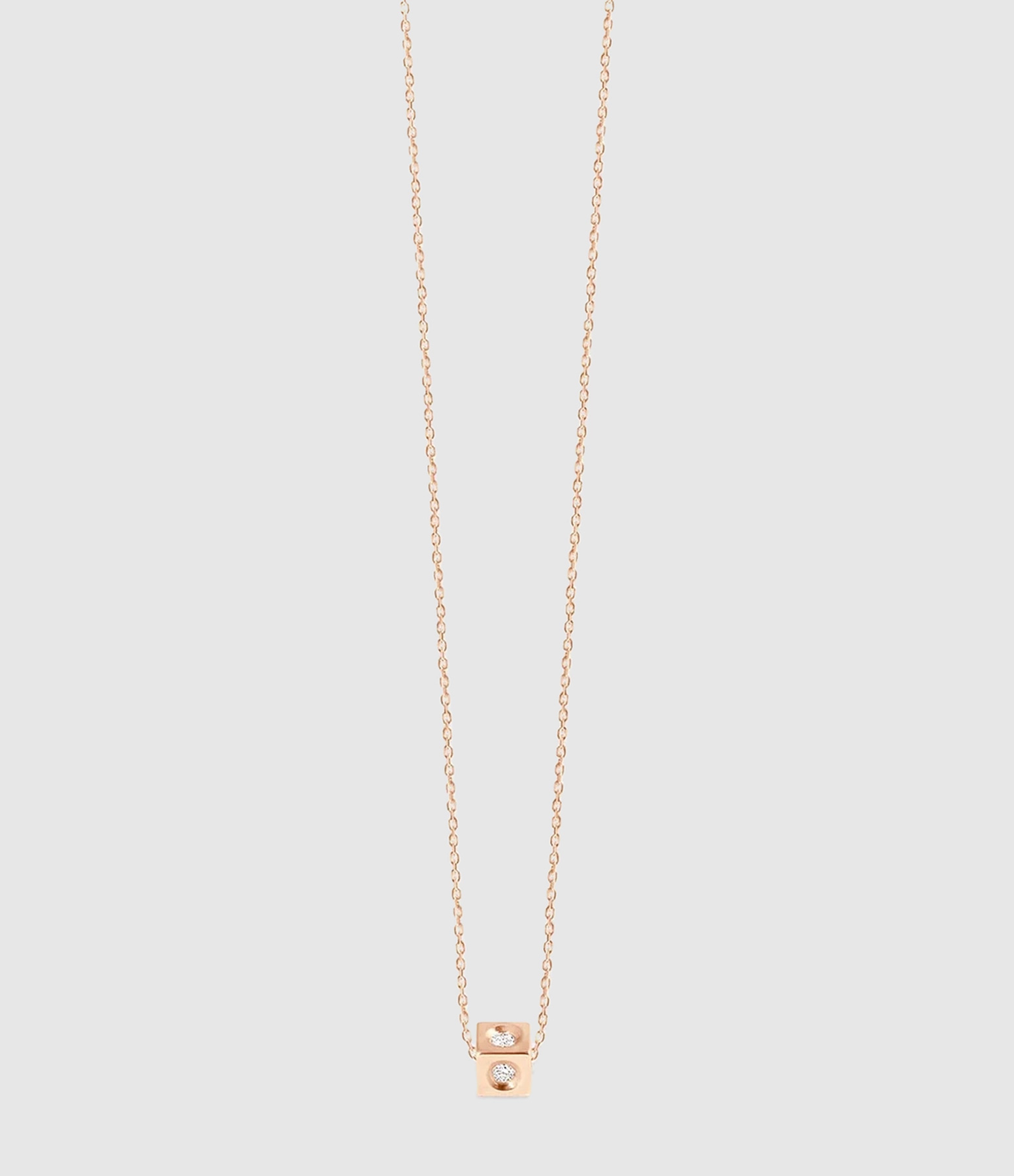Collier Cubix 4 diamants Or Rose