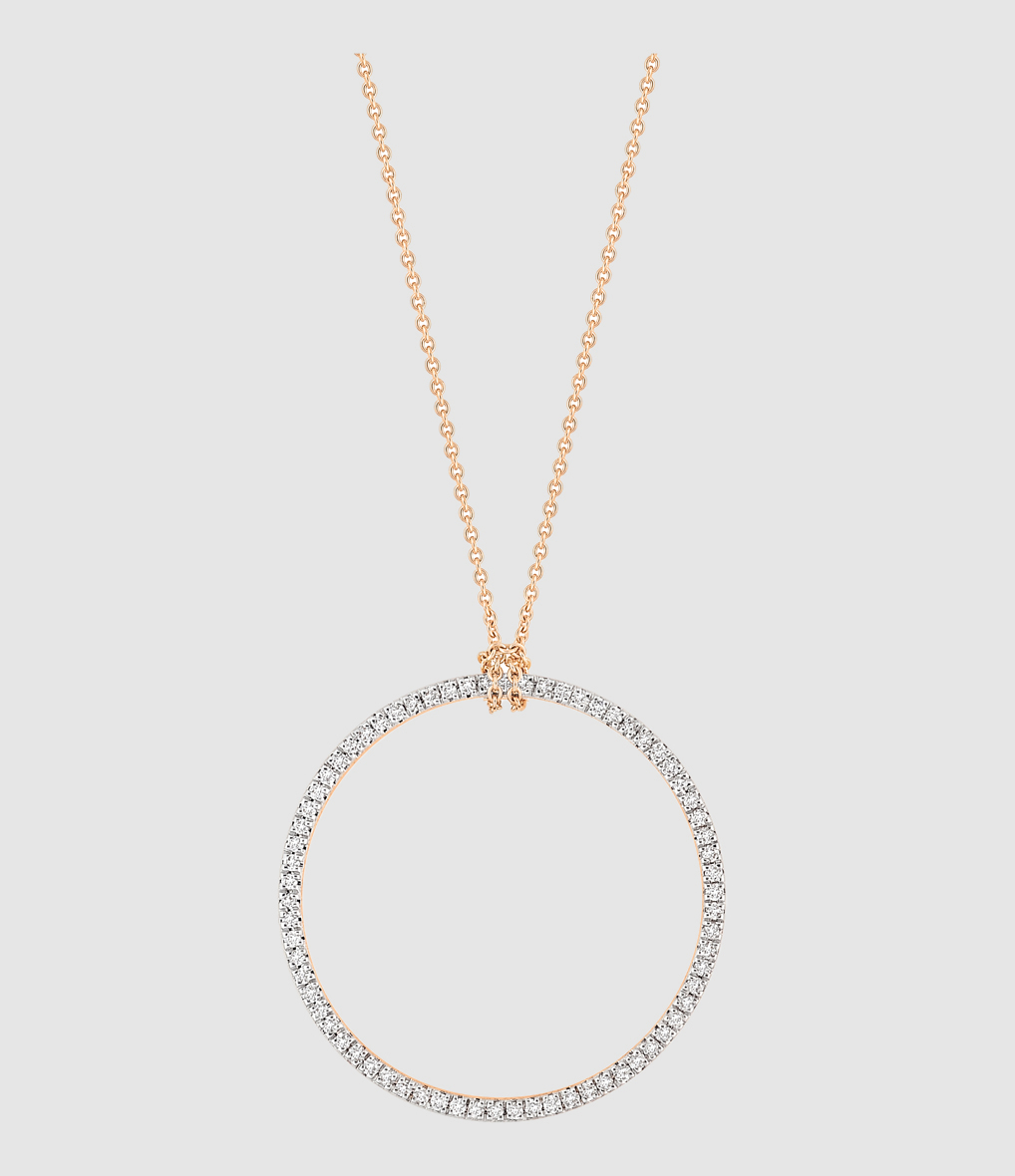 Collier Circles Baby Or Rose Diamants
