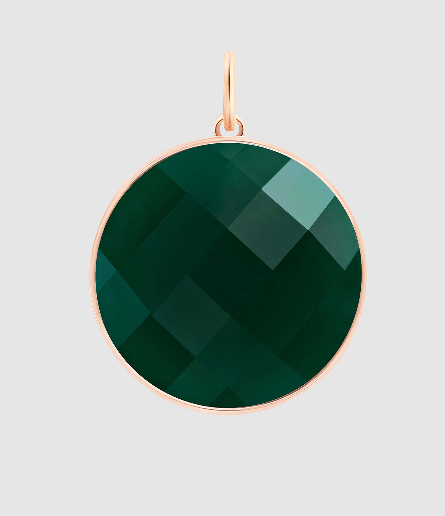 Pendentif Jumbo Pixie Ever Disc Agathe Verte Or Rose
