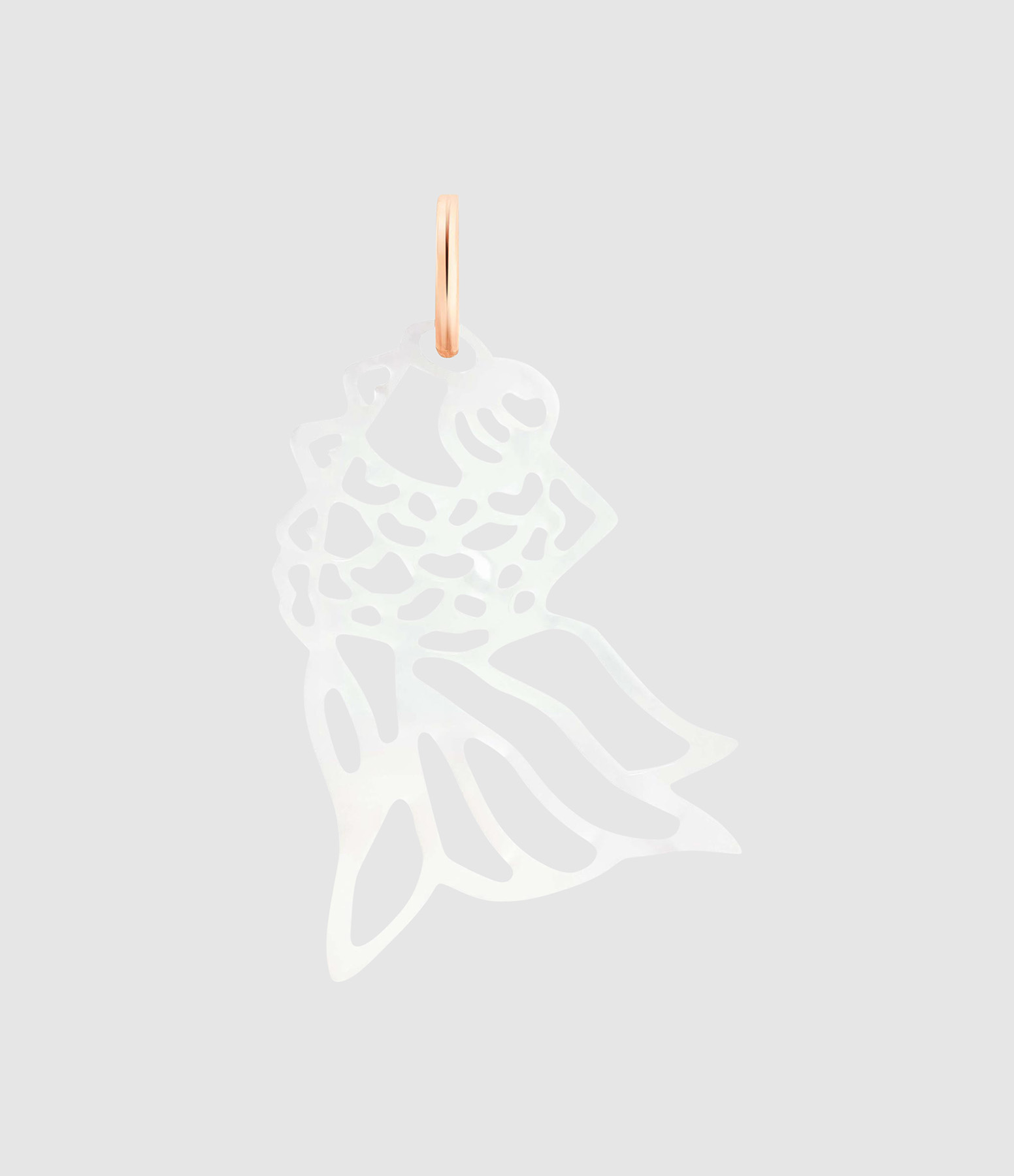 Pendentif Goldfish Nacre Blanche Or Rose