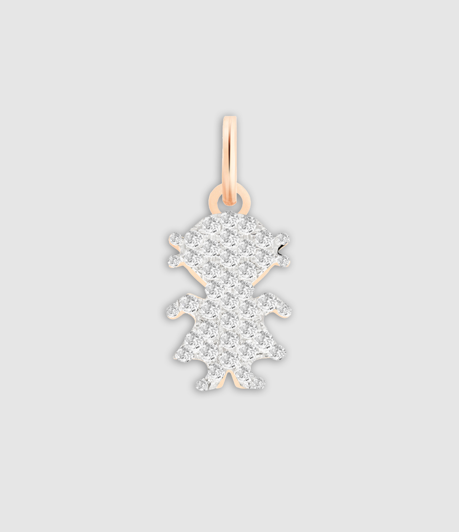 Pendentif Fille Or Rose Diamants