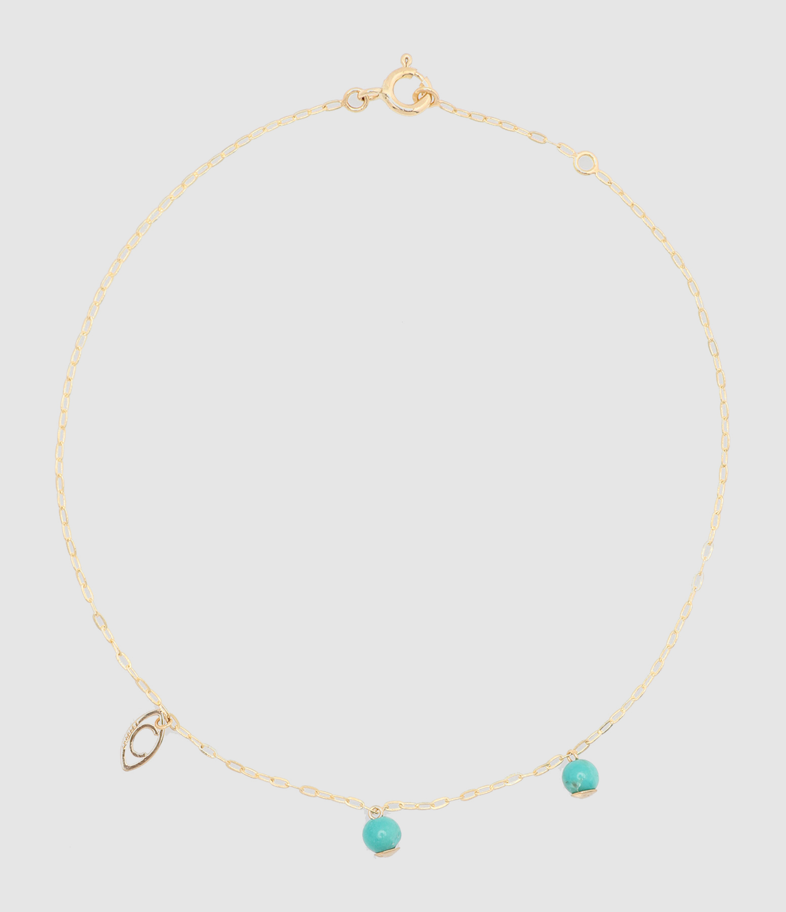 Chaîne de Cheville Origines Turquoise Or Jaune