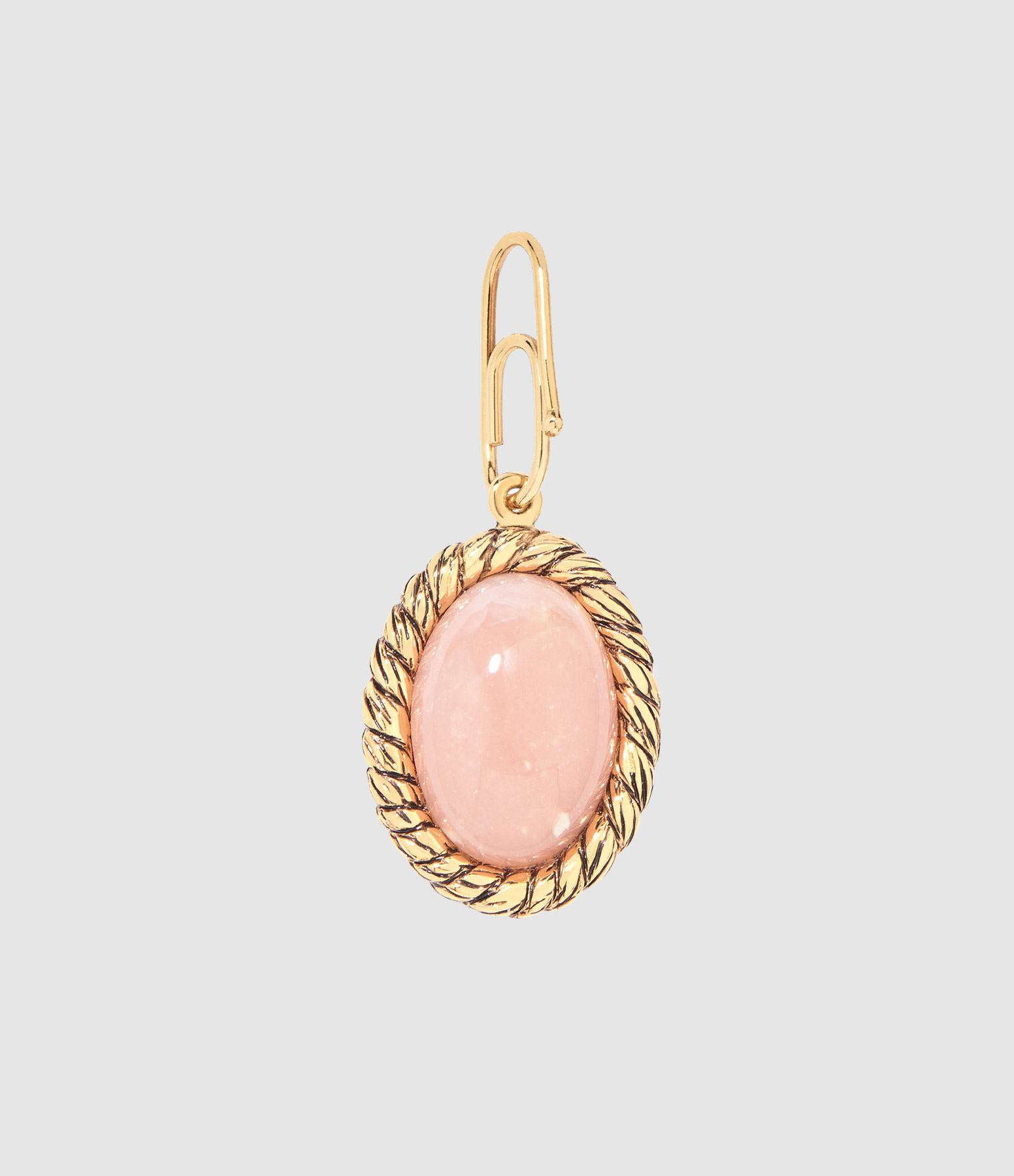Pendentif Charm Mini Opale Rose Doré