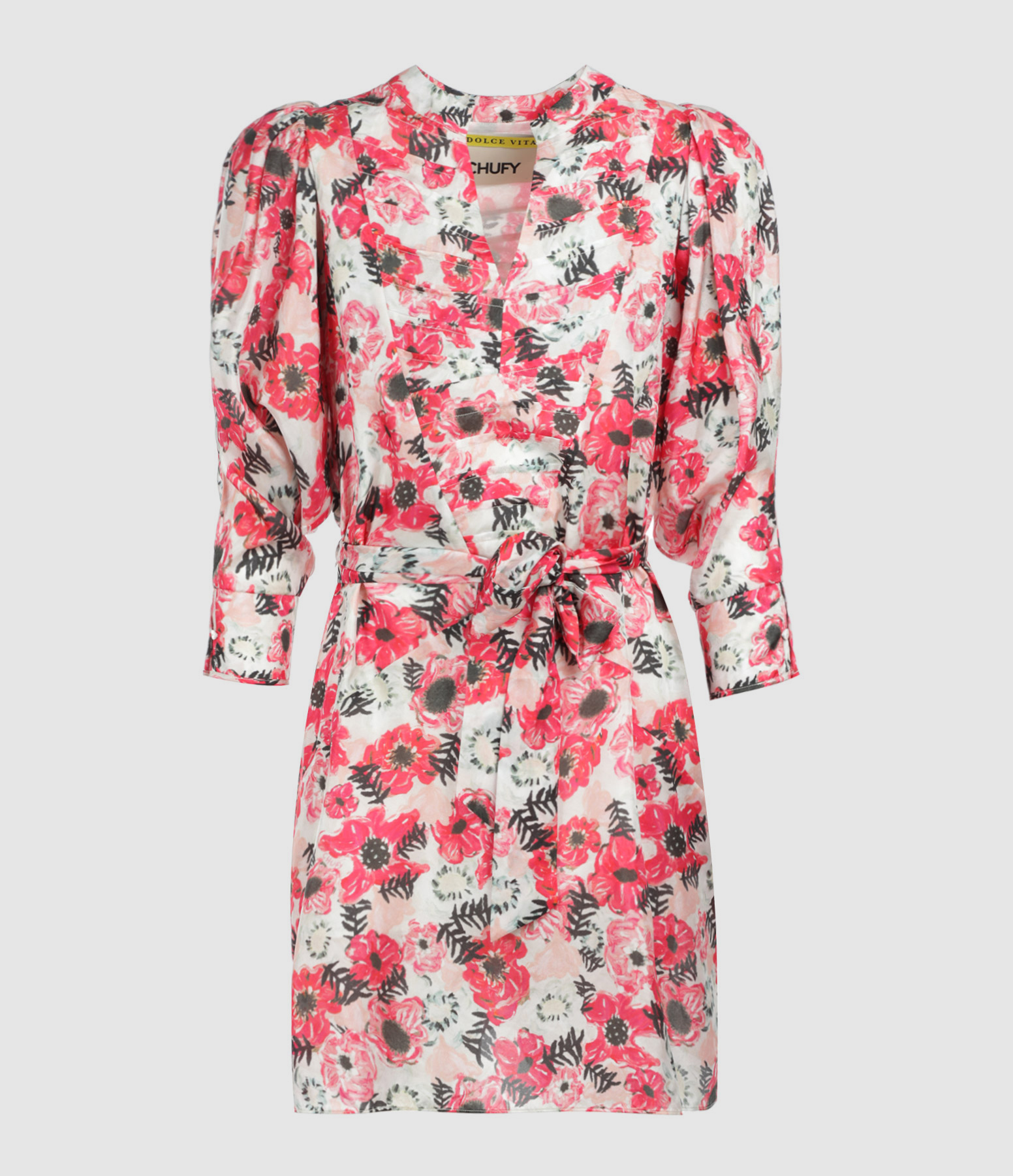 Robe Gia Soie Imprimé Donato White