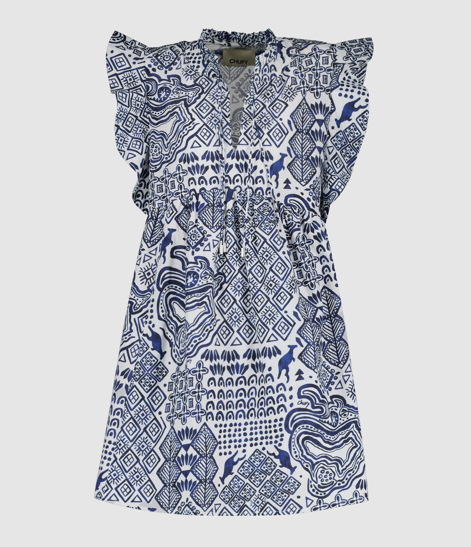 Robe Mini Addi Coton Bleu Blanc