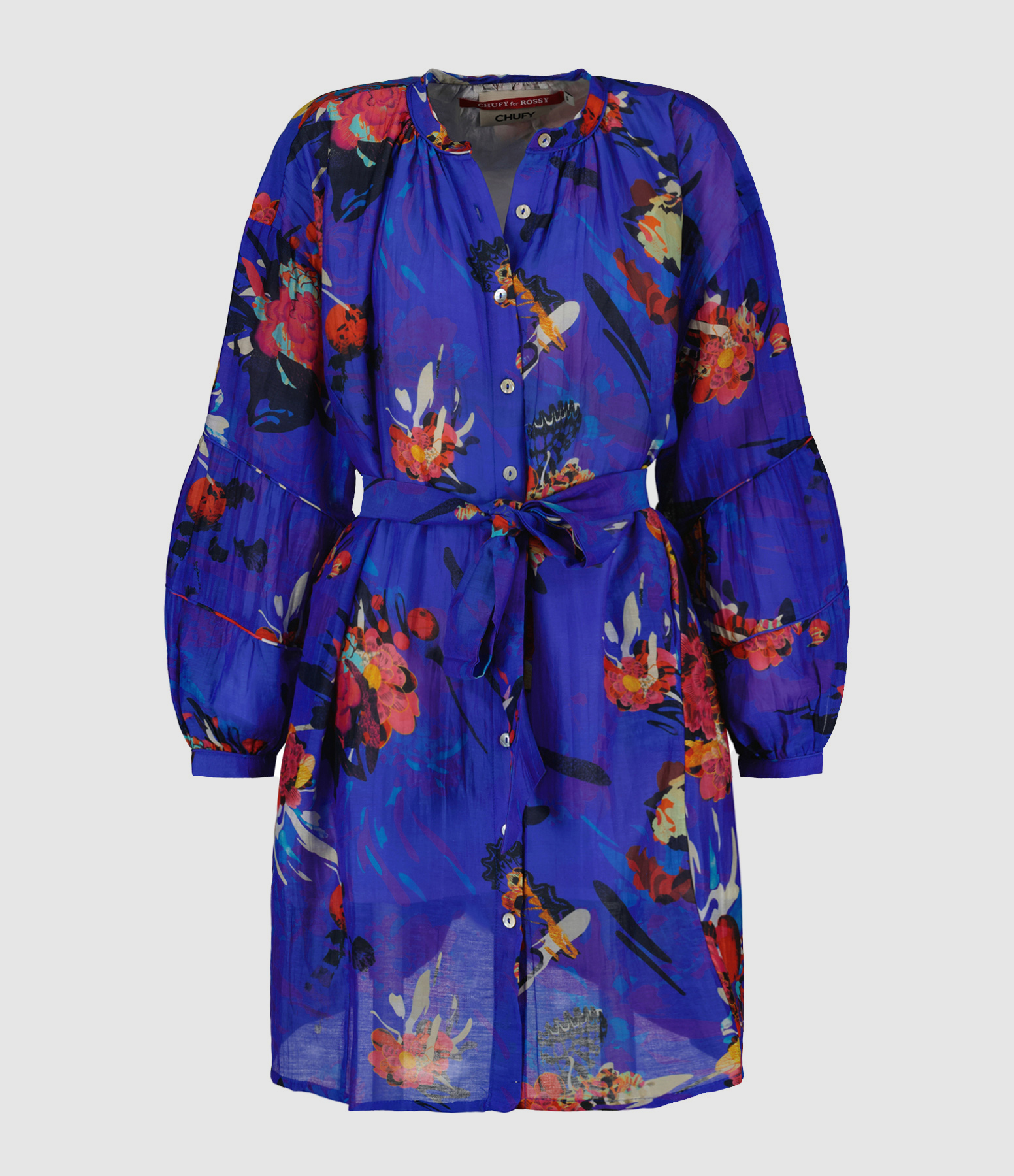 Robe Pia Mini Soie Bleu, Collaboration Rossy x Chufy