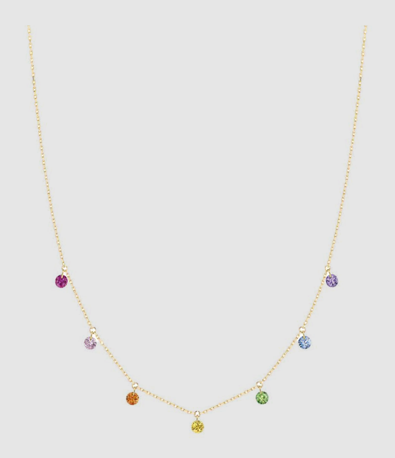 Collier Confetti 7 Rubis Saphir Tsavorite Améthyste Or Jaune