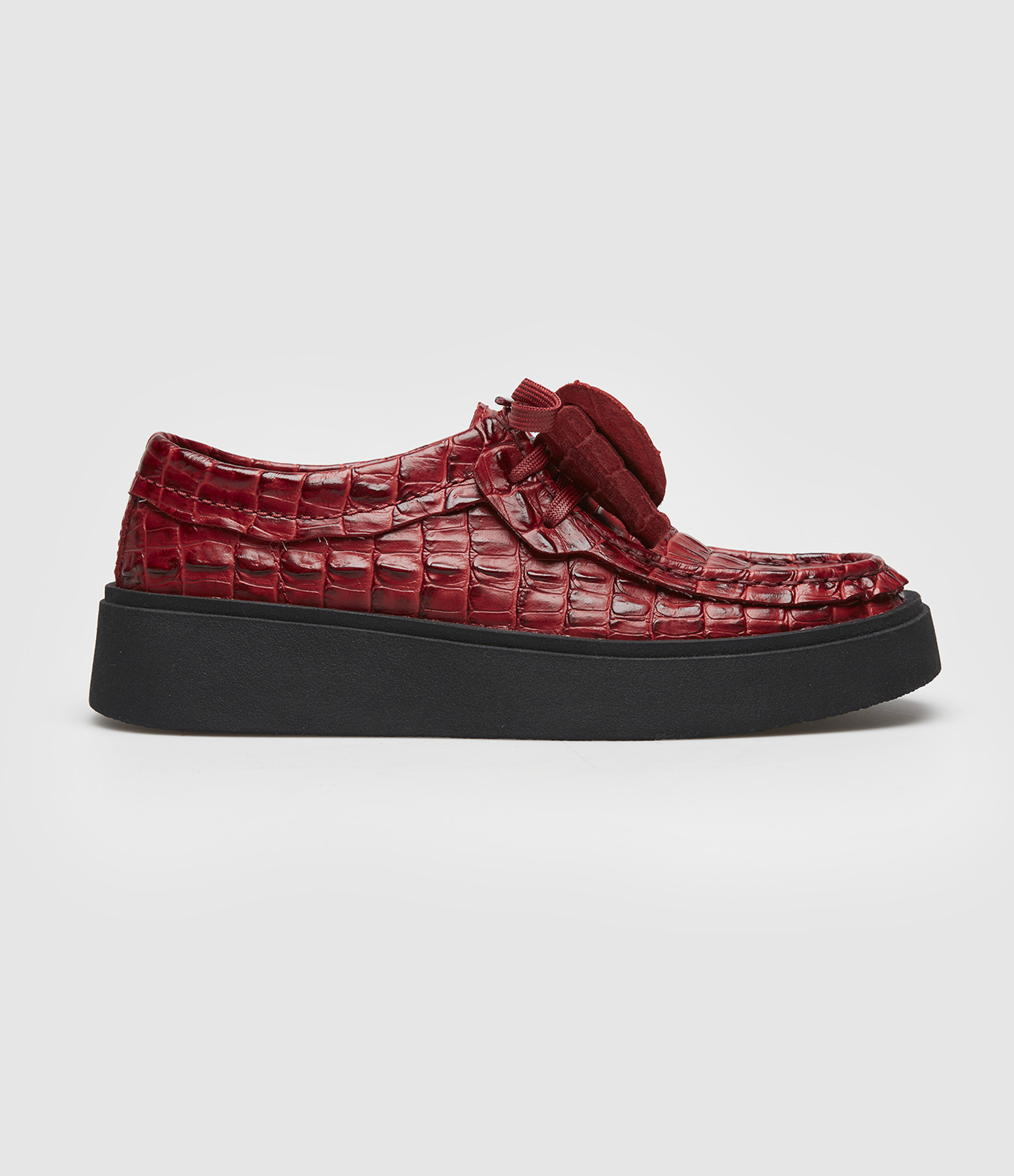 Mocassins CUR Torview W Burgundy Leather, Collaboration Clarks x Martine Rose