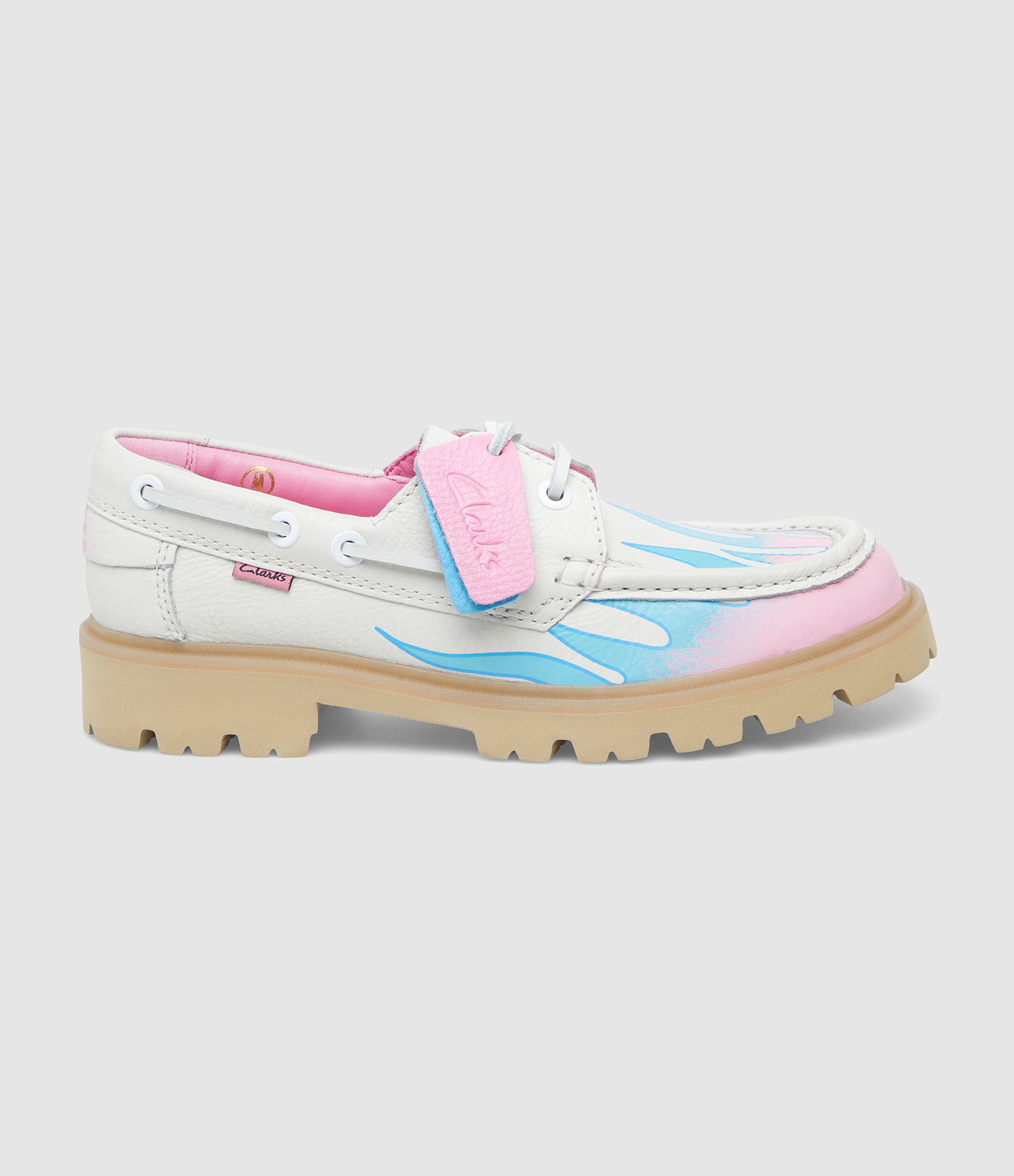 Mocassins Cleyhill Fire White, Collaboration Clarks x Bisous Bisous Bisous