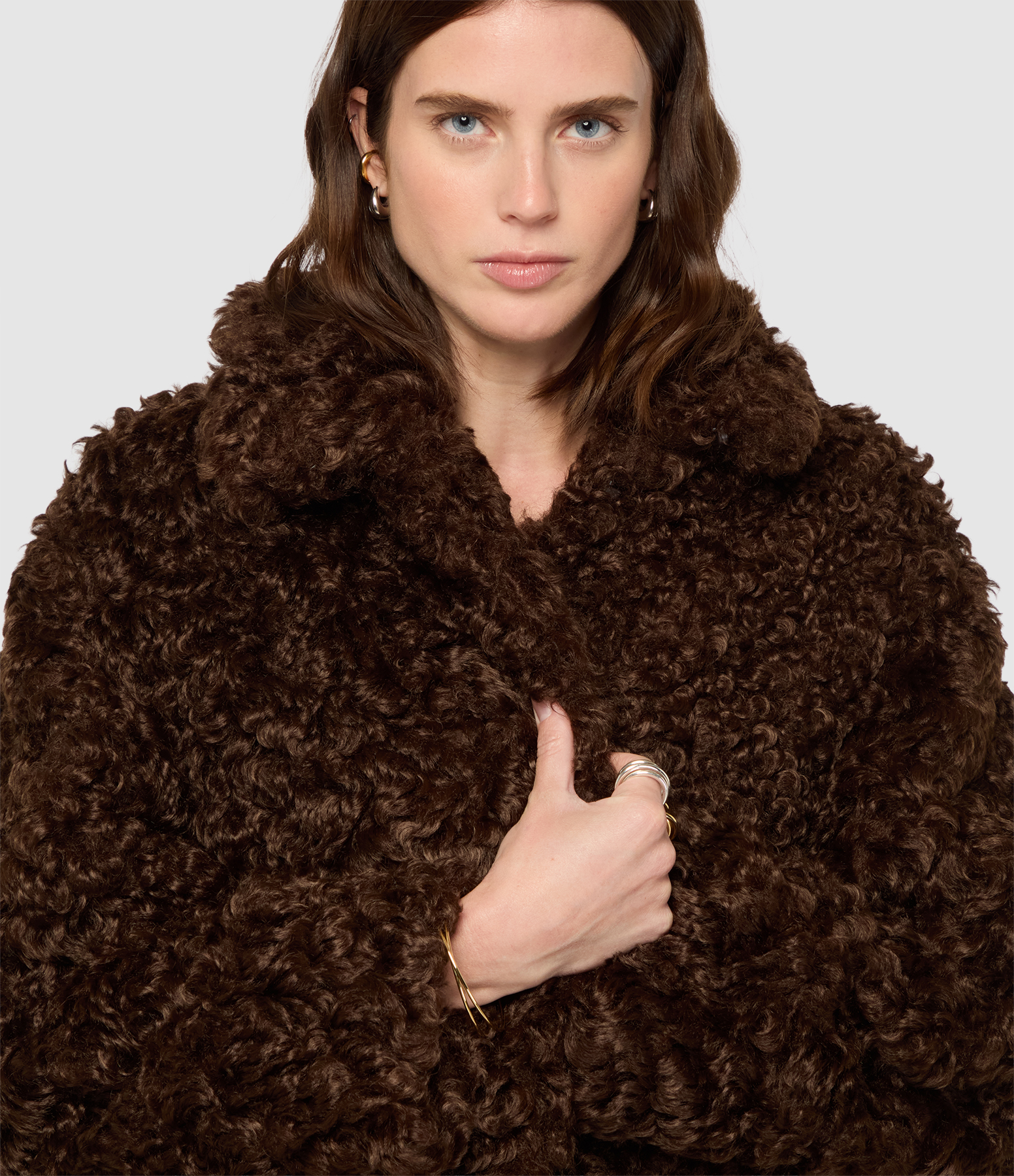 Veste Fake Fur Jacket Cinder Brown