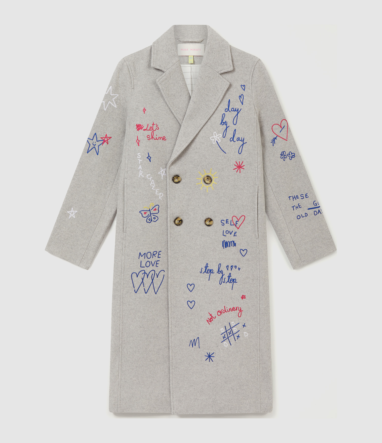 Manteau Scribble Double Breasted Grey